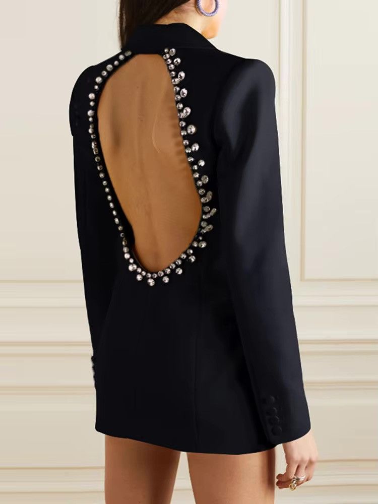 Area NYC Area Embellished Open-Back Blazer Mini Dress Size M / US 6-8 / IT 42-44 - 6 Thumbnail