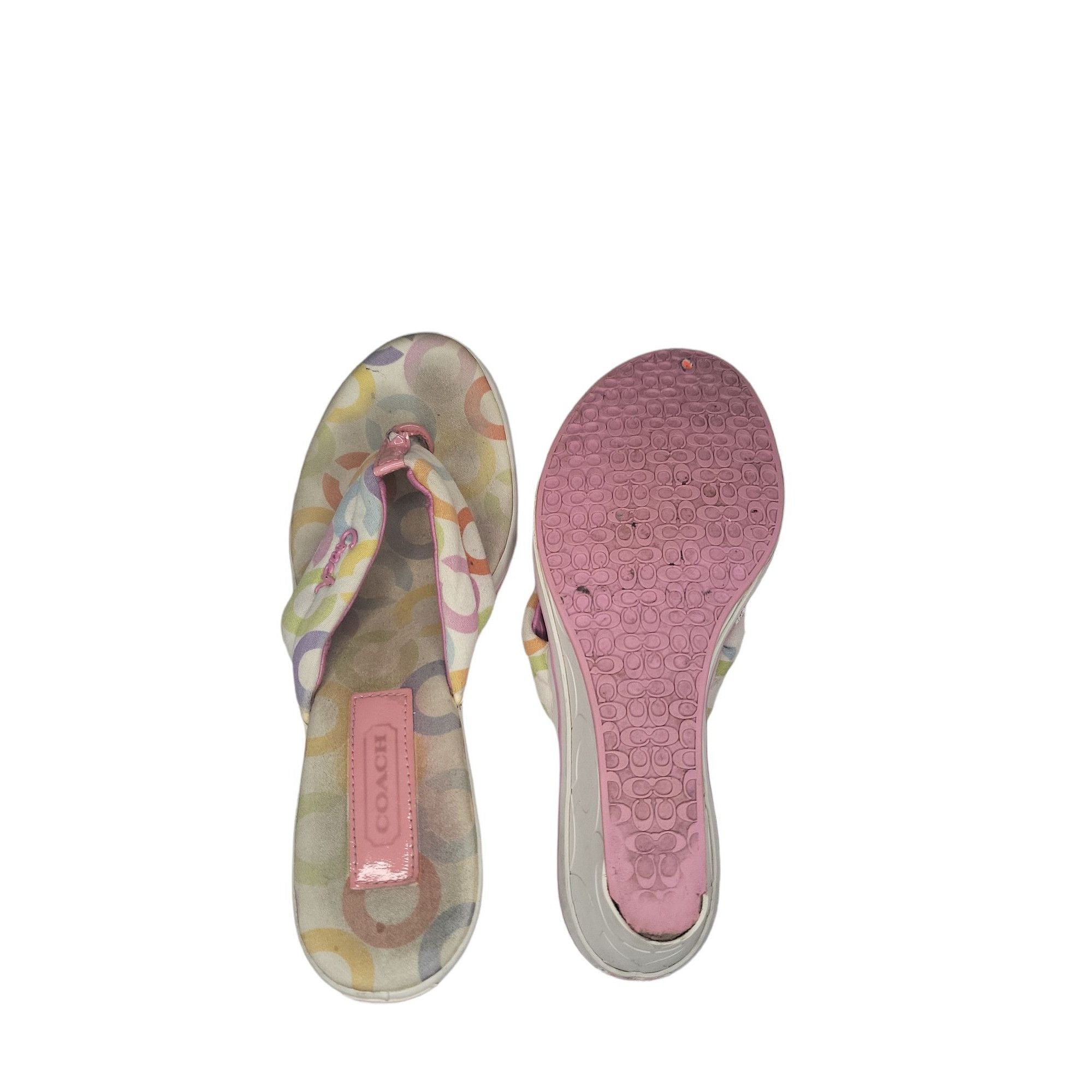Coach Coach Women Wedge Sandals Size 6B Dalores Mixed Print Rainbo Size US 6 / IT 36 - 6 Thumbnail