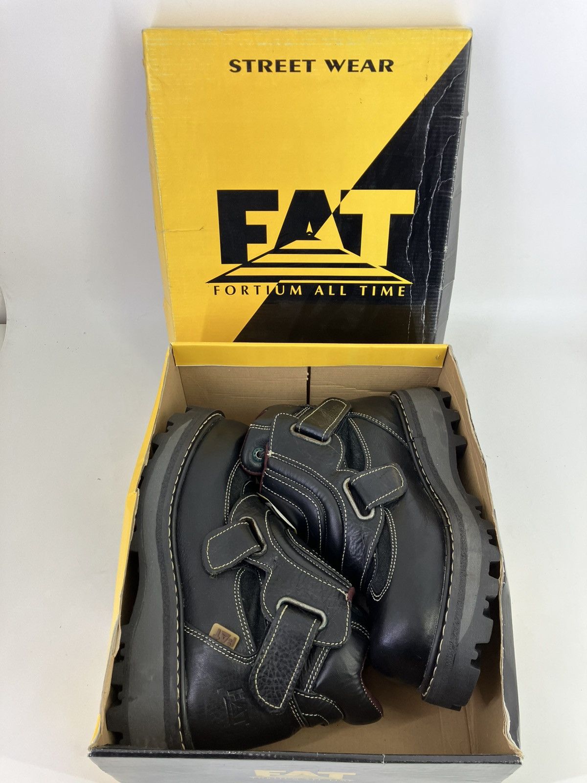 Vintage Genuine black leather chunky platform men boots FAT 90s00s Size US 7 / EU 40 - 10 Thumbnail