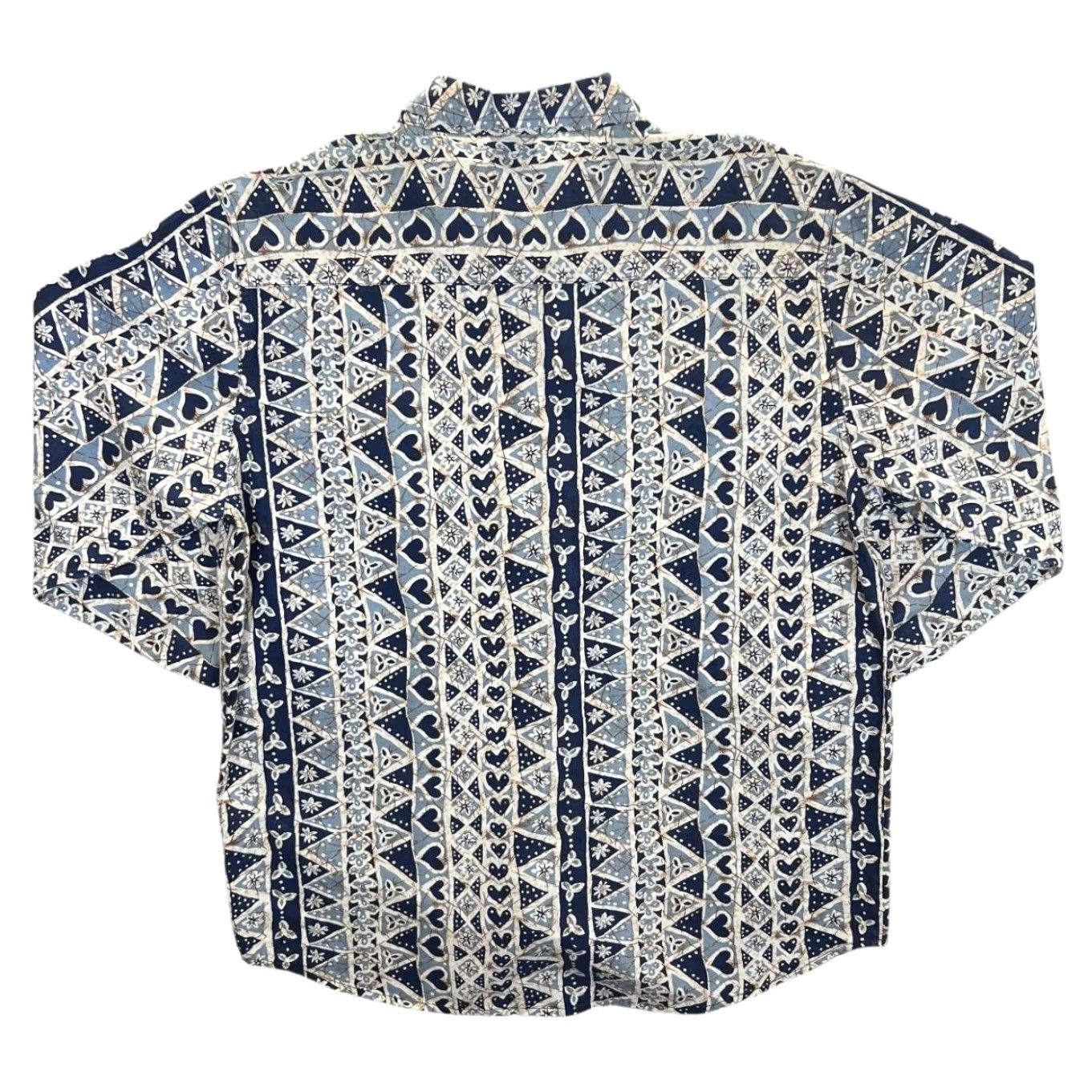 C&A Vintage C&A Jinglers Western Popper Long Sleeve Shirt Womens M Blue Abstract Patterned Button-Up Size M / US 6-8 / IT 42-44 - 3 Thumbnail