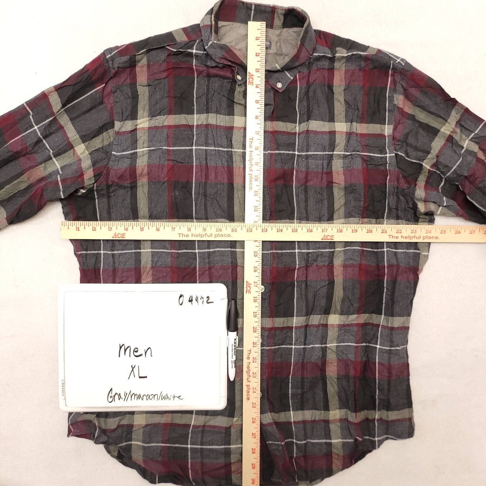 Van Heusen Van Heusen Madras Flannel Button Up Shirt Mens Size XL Gray Size US XL / EU 56 / 4 - 6 Thumbnail