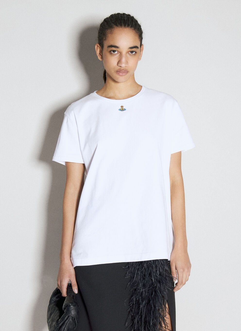 image of Vivienne Westwood Orb Peru T-Shirt in White, Women's (Size Small)