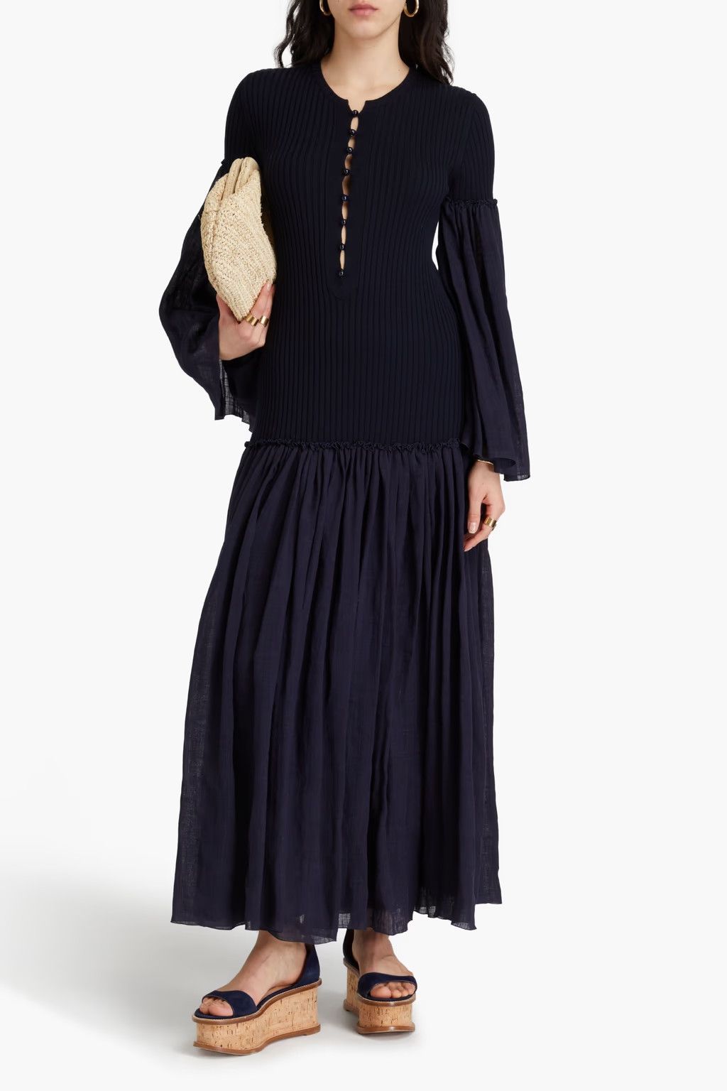 Chloe o1y0825 Maxi Dress in Midnight Blue Size S / US 4 / IT 40 - 2 Thumbnail