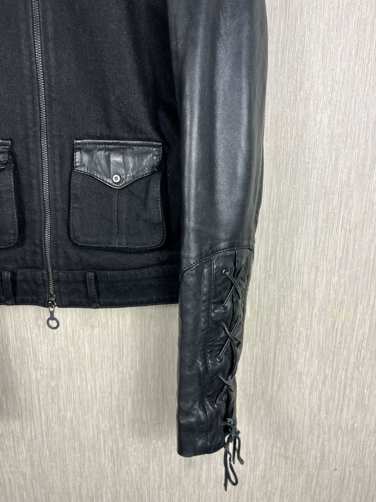 Diesel Black Gold Archive Diesel black gold denim leather jacket ties sleeves Size S / US 4 / IT 40 - 5 Thumbnail