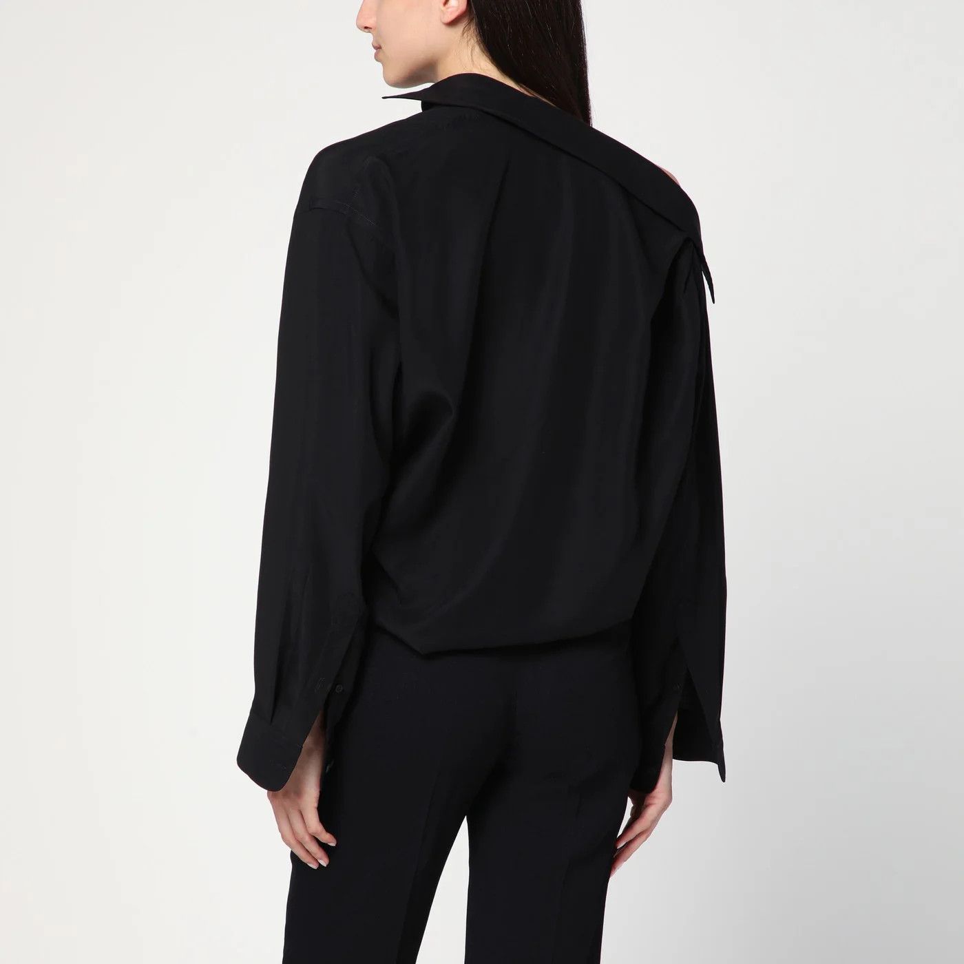 Balenciaga o1d2blof0426 One-shoulder Shirt in Black Size XS / US 0-2 / IT 36-38 - 3 Thumbnail