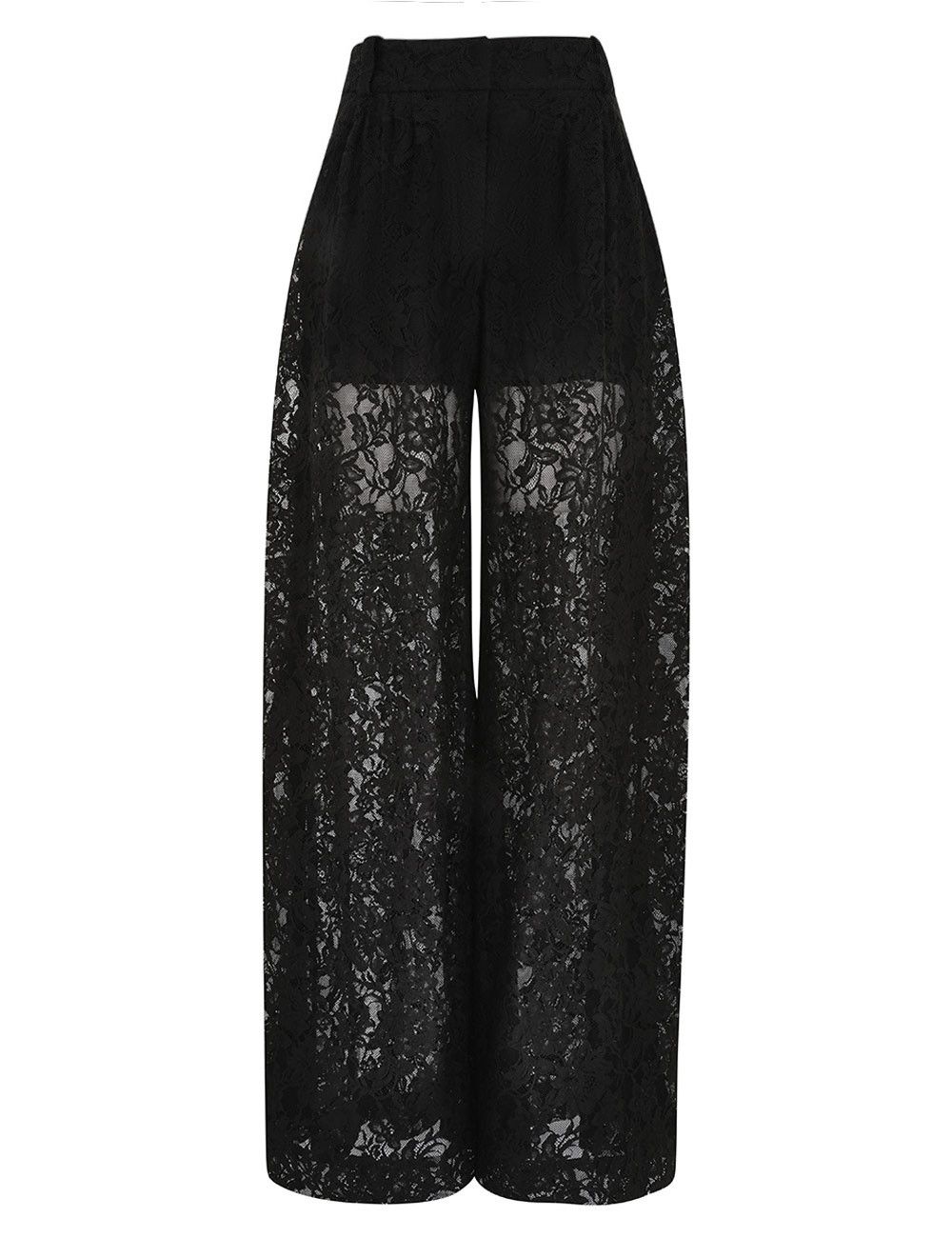 Zimmermann oc11z1025 Crush Belted Lace Pant in Black Size 26" / US 2 / IT 38 - 1 Thumbnail