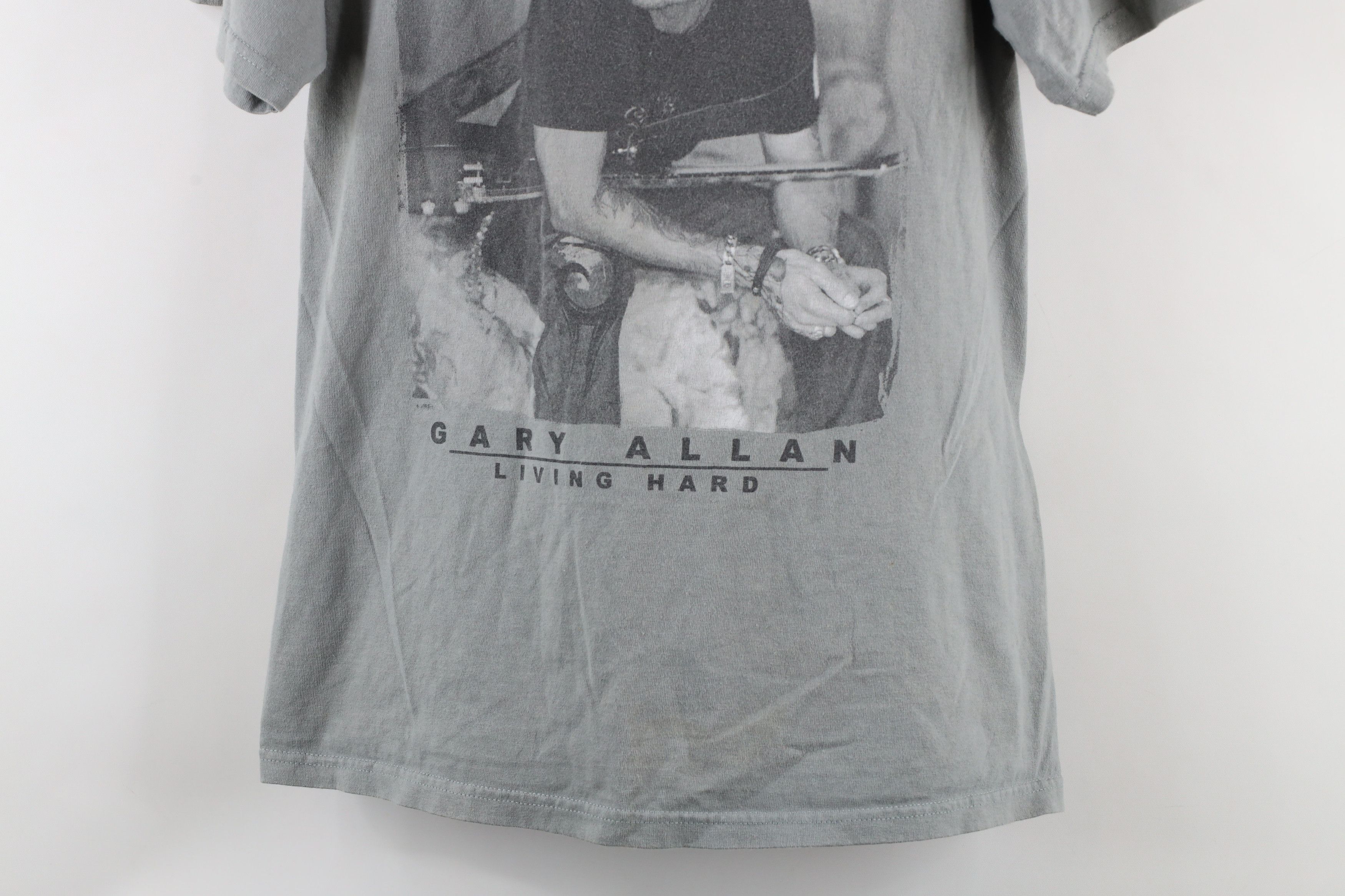 Vintage Vintage Y2K Living Hard Tour Gary Allan Band T-Shirt Gray Size US M / EU 48-50 / 2 - 3 Thumbnail