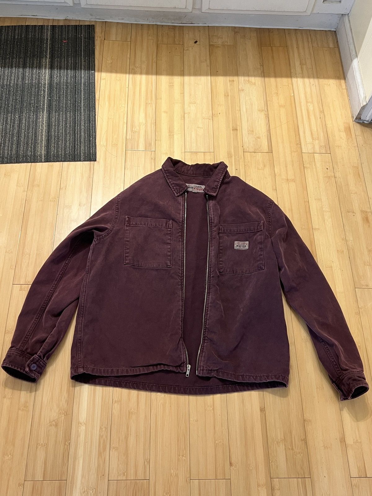 image of Stussy Washed Jacket in Purple, Men's (Size Small)