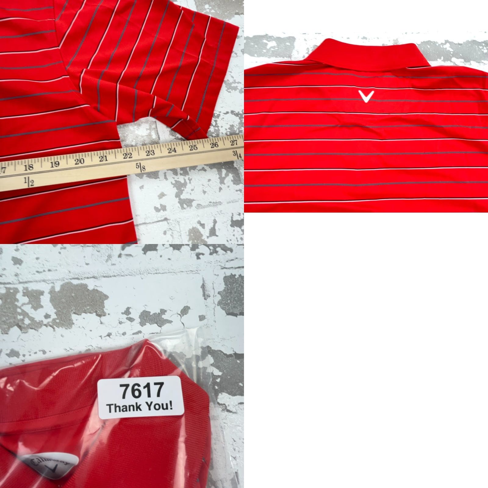 Callaway Callaway Polo Shirt Men M Red Striped Performance Golf Tennis Wicking Shirt Logo, Regular Fit, Short Sleeve, 100% Polyester, Casual Activewear Size US M / EU 48-50 / 2 - 8 Thumbnail