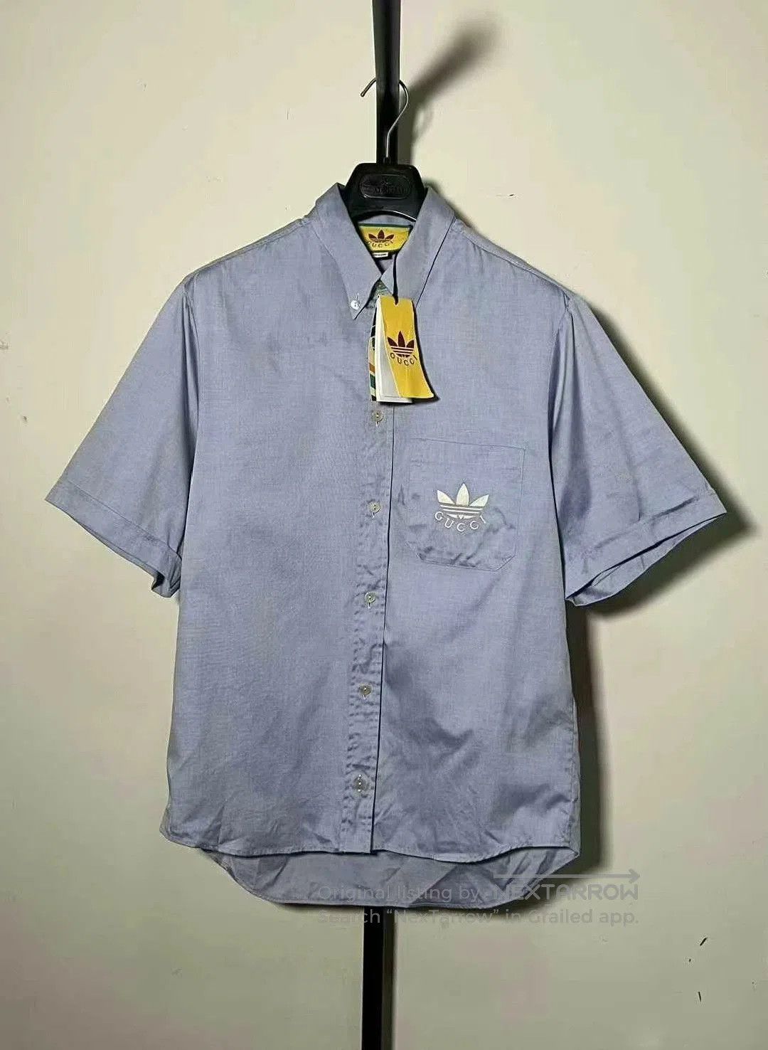Gucci gucci x adidas blue embroidered short sleeve shirt. Size US L / EU 52-54 / 3 - 1 Thumbnail