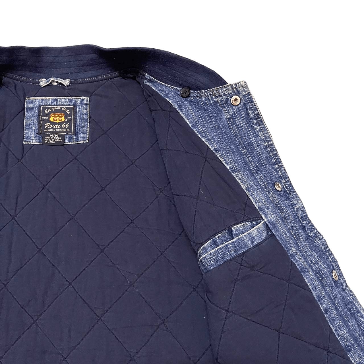 Route 66 Vintage 90's Route 66 Quilted Line Denim Bomber Jacket Size US M / EU 48-50 / 2 - 10 Thumbnail