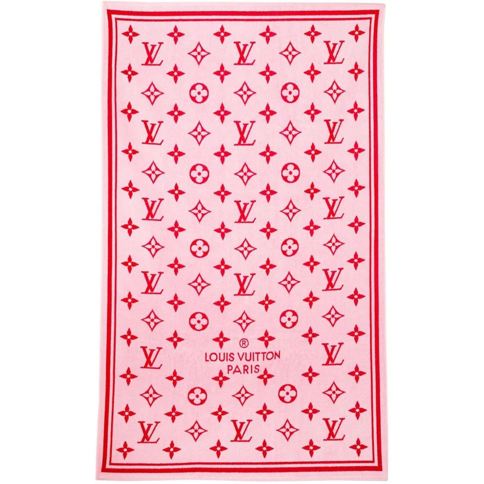 Louis Vuitton Louis Vuitton Drap Bain Pink Red Escale Bath Beach Towel Size ONE SIZE - 1 Thumbnail