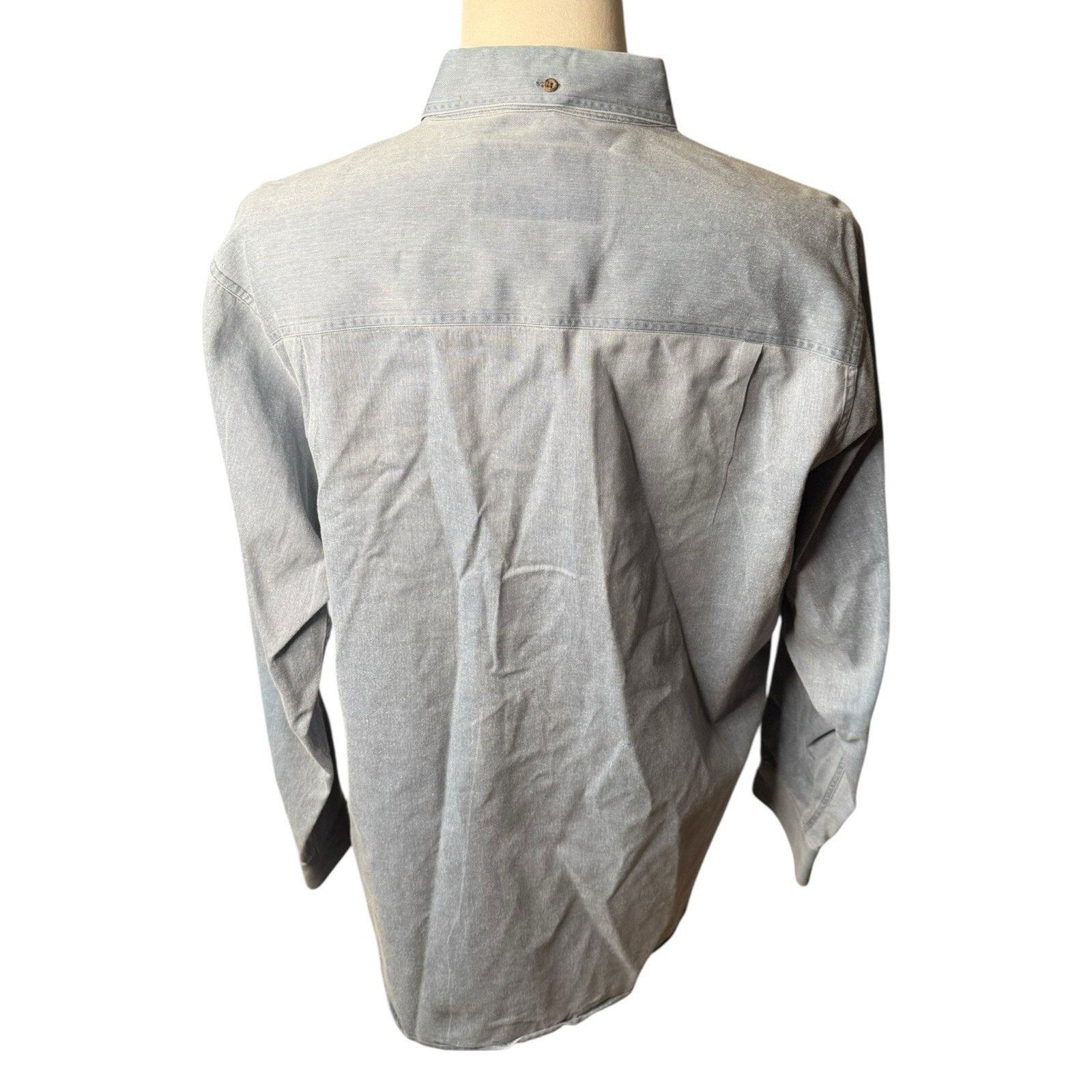 Ralph Lauren Ralph Lauren Chaps Vintage 90s Blue Long Sleeve Denim Shirt Size US XL / EU 56 / 4 - 5 Thumbnail