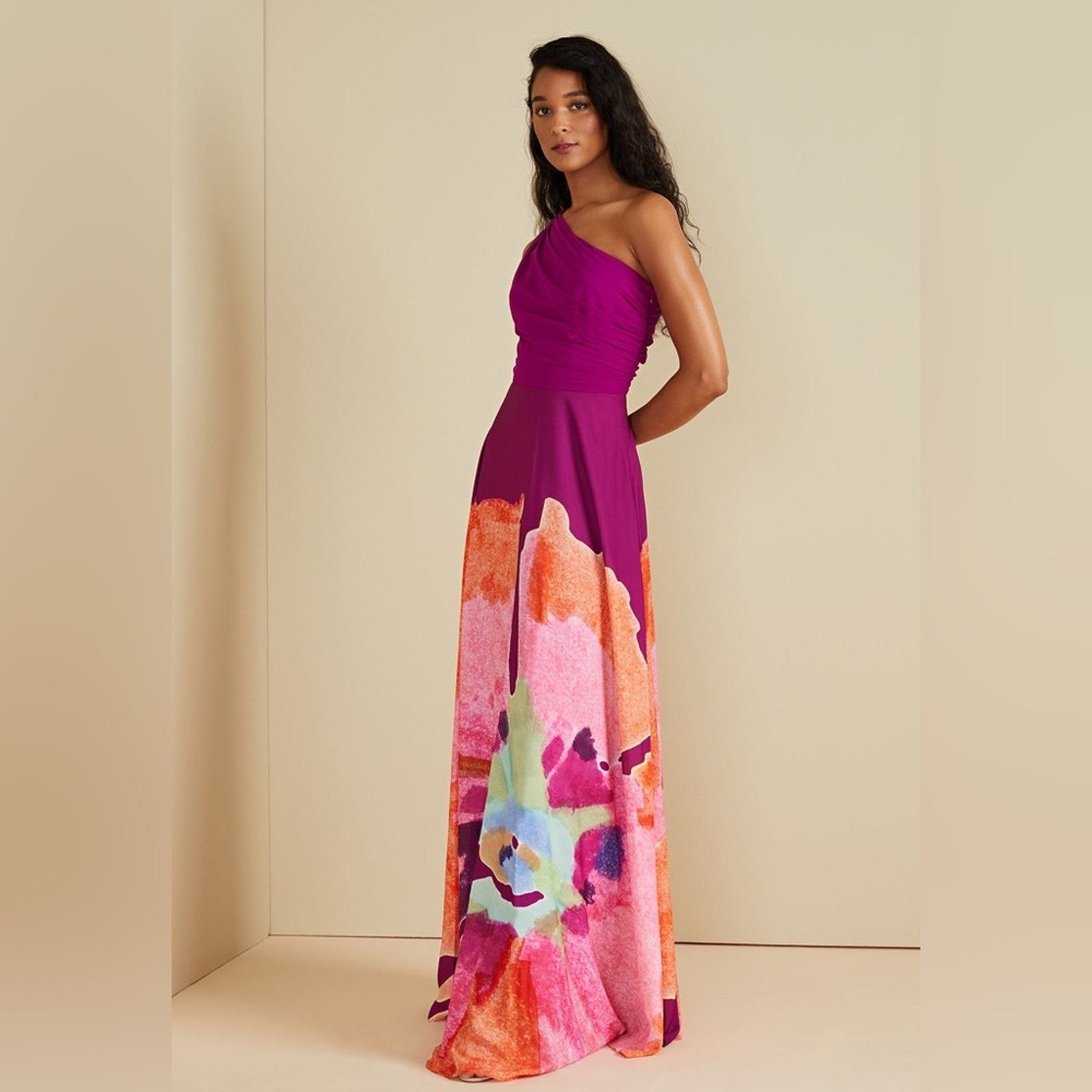 Amur AMUR ATLAS ONE SHOULDER GOWN Dress Size M / US 6-8 / IT 42-44 - 3 Thumbnail