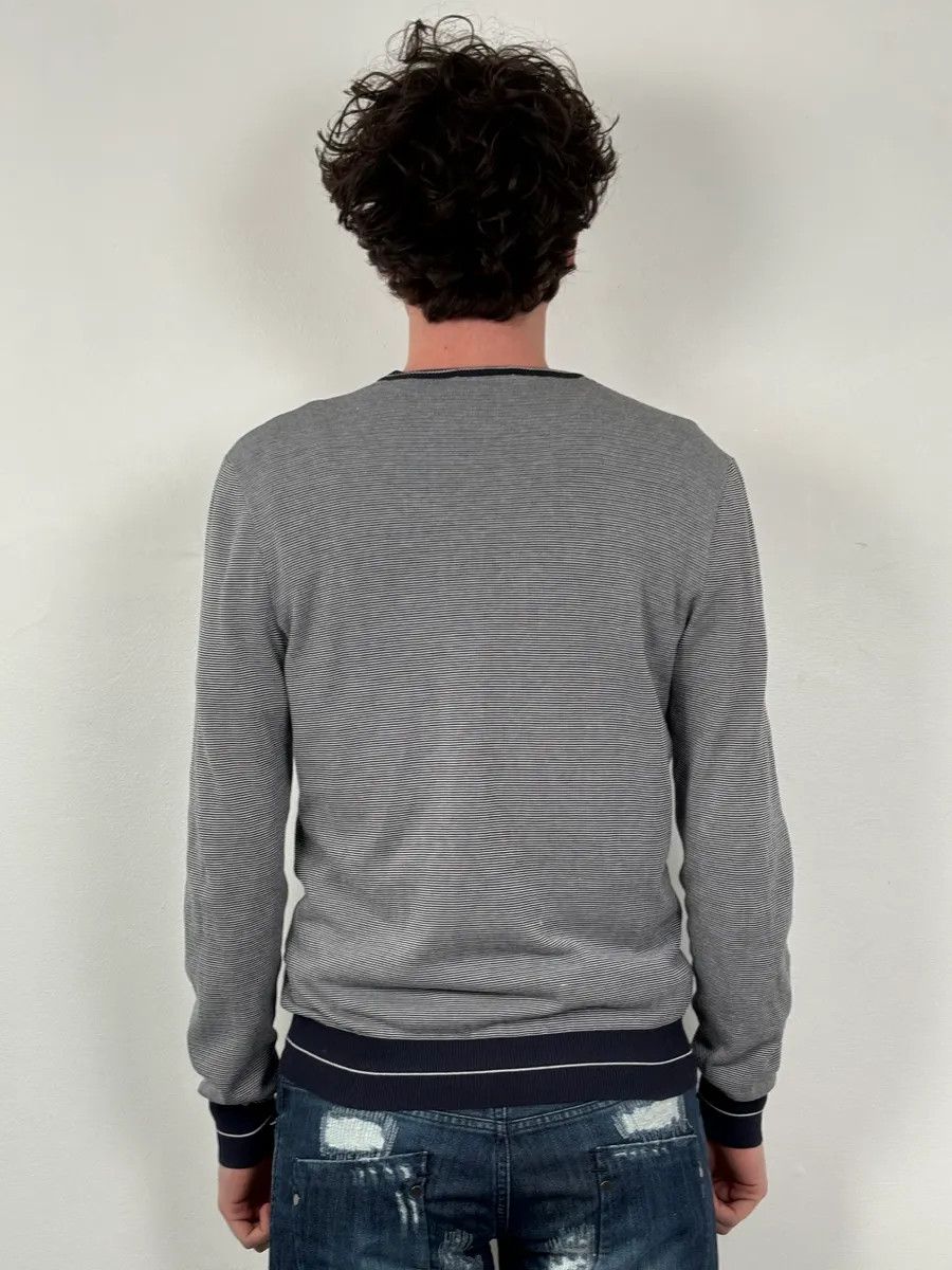Dsquared2 SS2011 Dsquared2 Navy & White Wool Striped Cardigan Size US M / EU 48-50 / 2 - 3 Thumbnail