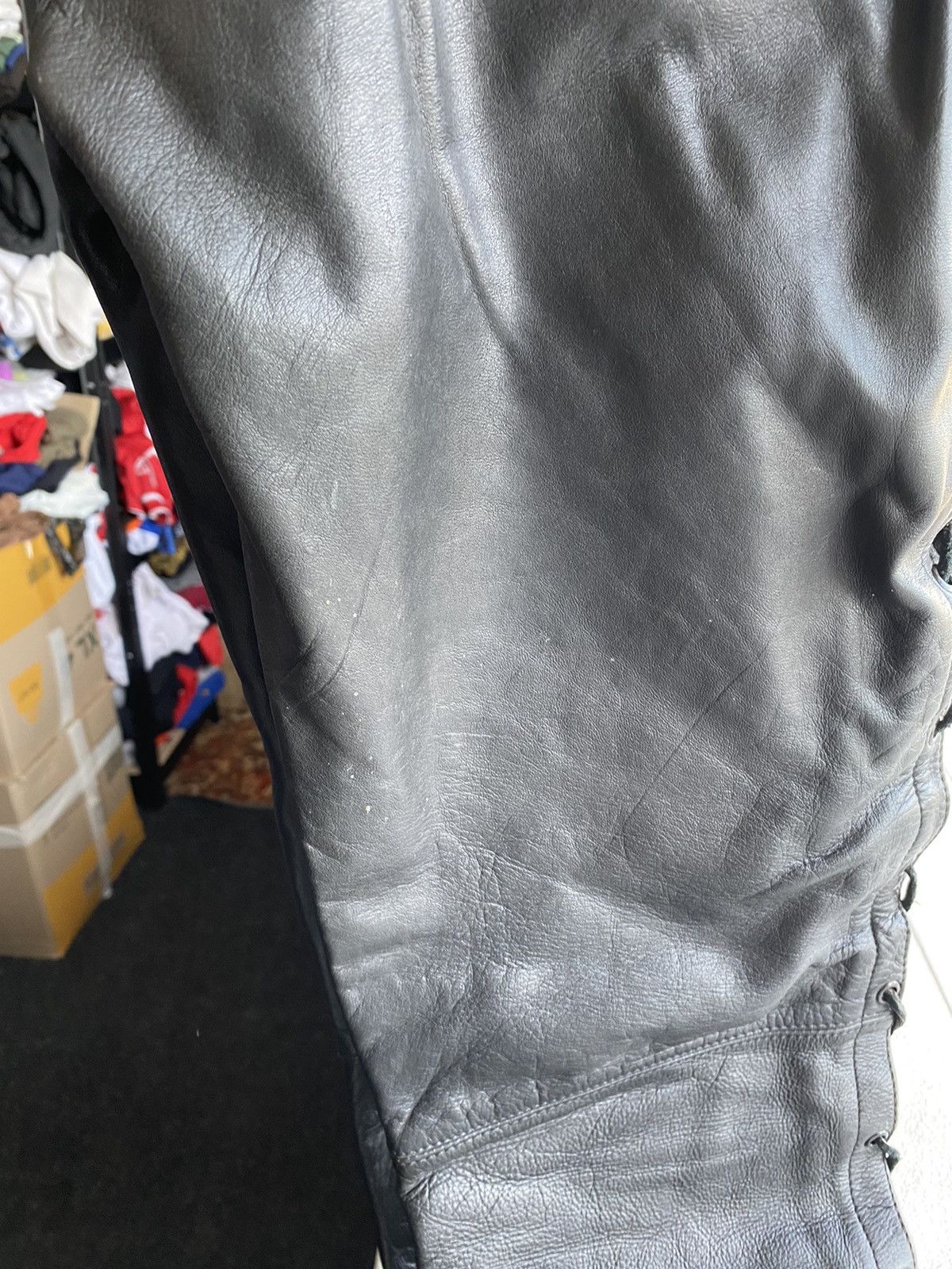 Japanese Brand 🔥VNTG OPIUM Biker Leather Owens Style Pants Rick Punk Rare Size US 32 / EU 48 - 13 Thumbnail