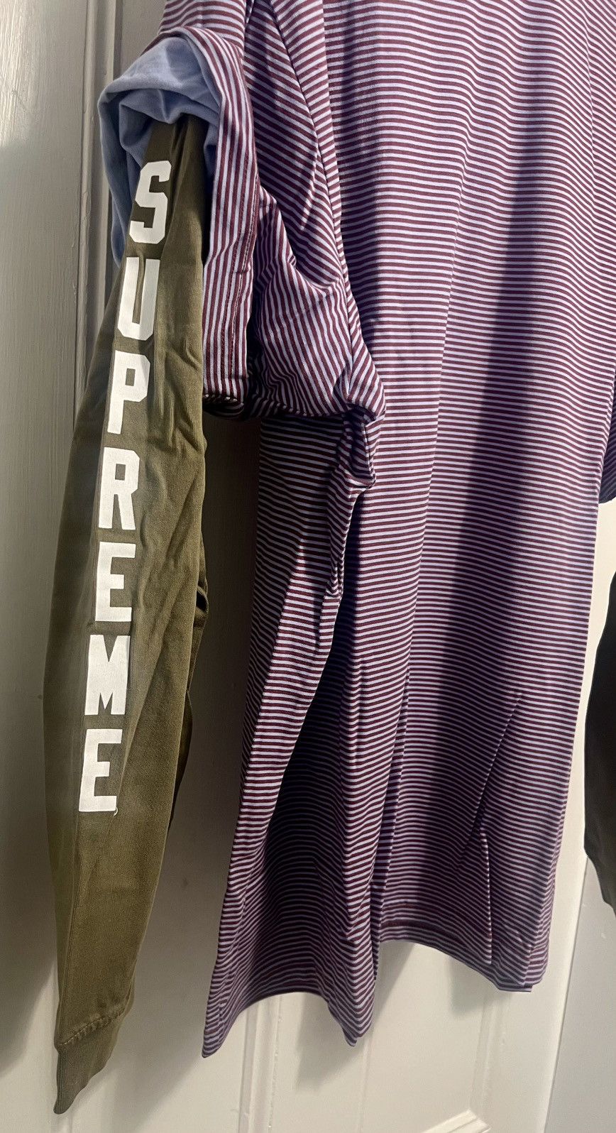 Supreme Authentic Supreme Layered Hooded Long Sleeve Top olive SS24 Size US XXL / EU 58 / 5 - 3 Thumbnail