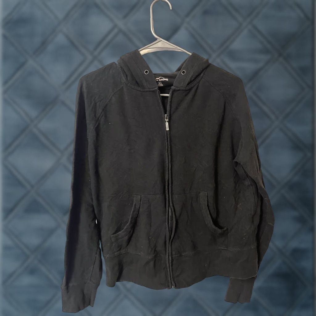 Eddie Bauer Eddie Bauer Camp Fleece Full Zip Hoodie Women's Size Large Black No Drawstring Size L / US 10 / IT 46 - 1 Thumbnail