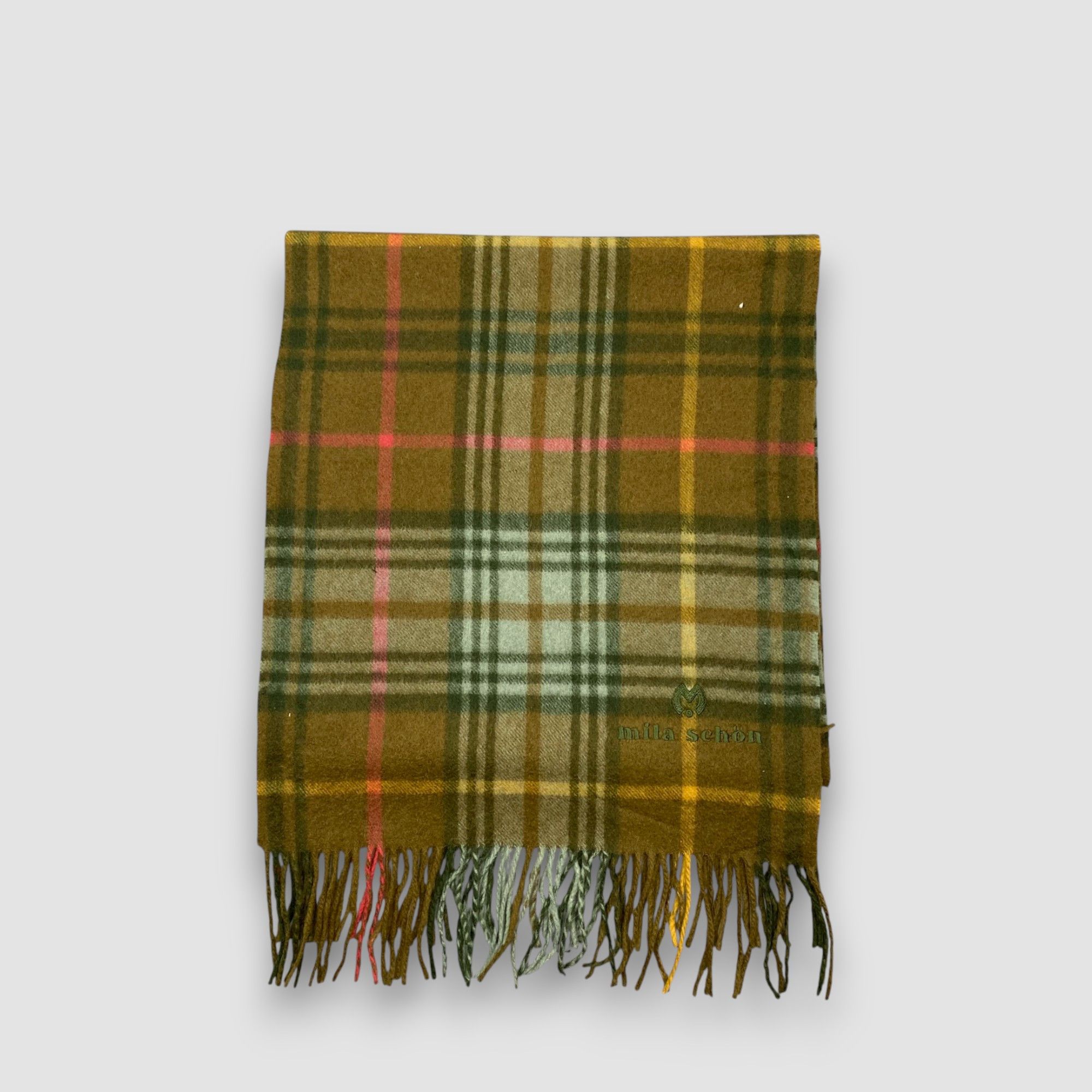 Mila Schon Vintage Mila Schon Scarf Muffler Plaid Cashmere Scarves Size ONE SIZE - 3 Thumbnail