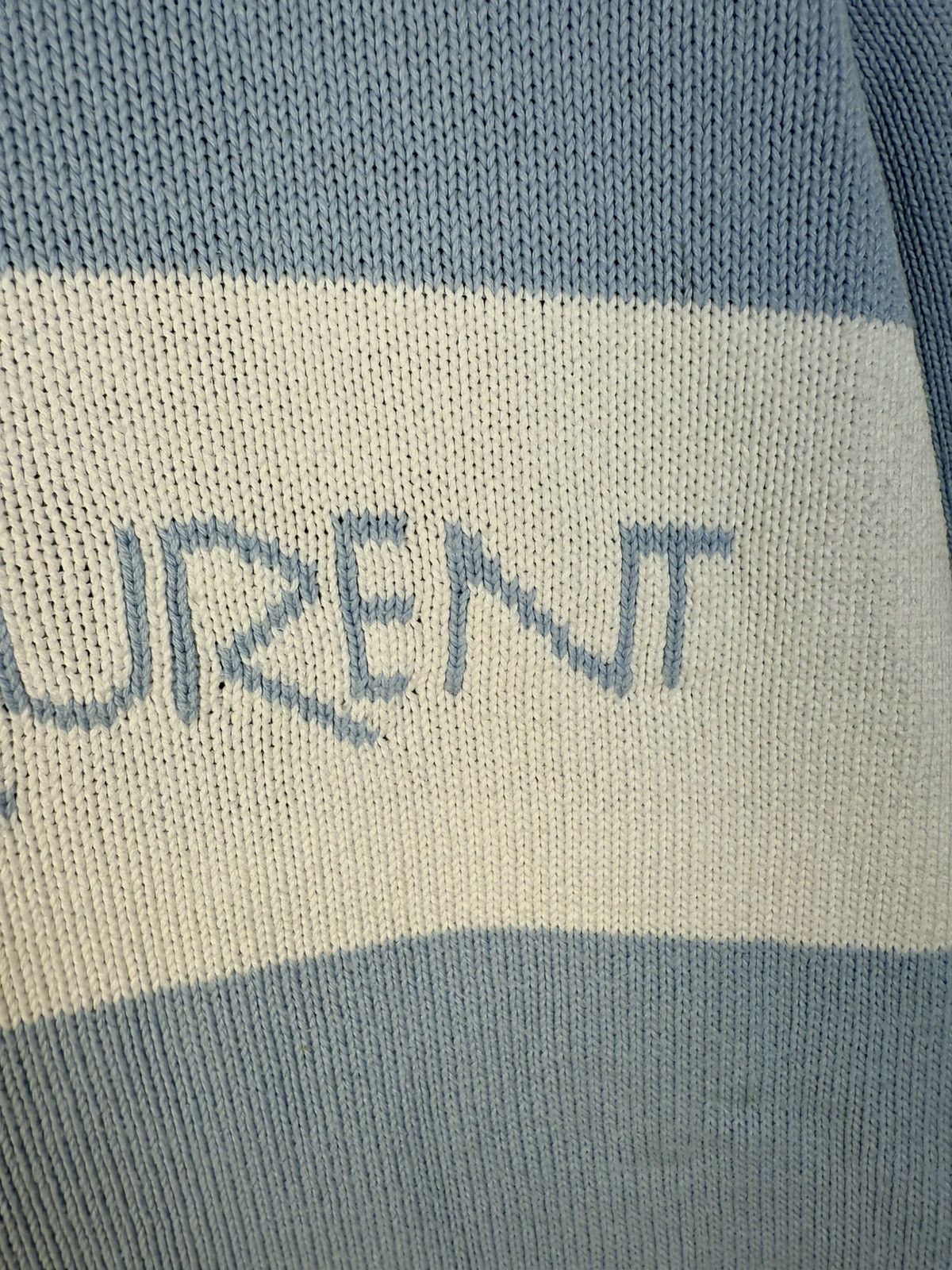 Yves Saint Laurent Blue YSL Sweater Knit Big Logo Vintage Paris Sweatshirt Rare Size US L / EU 52-54 / 3 - 10 Thumbnail
