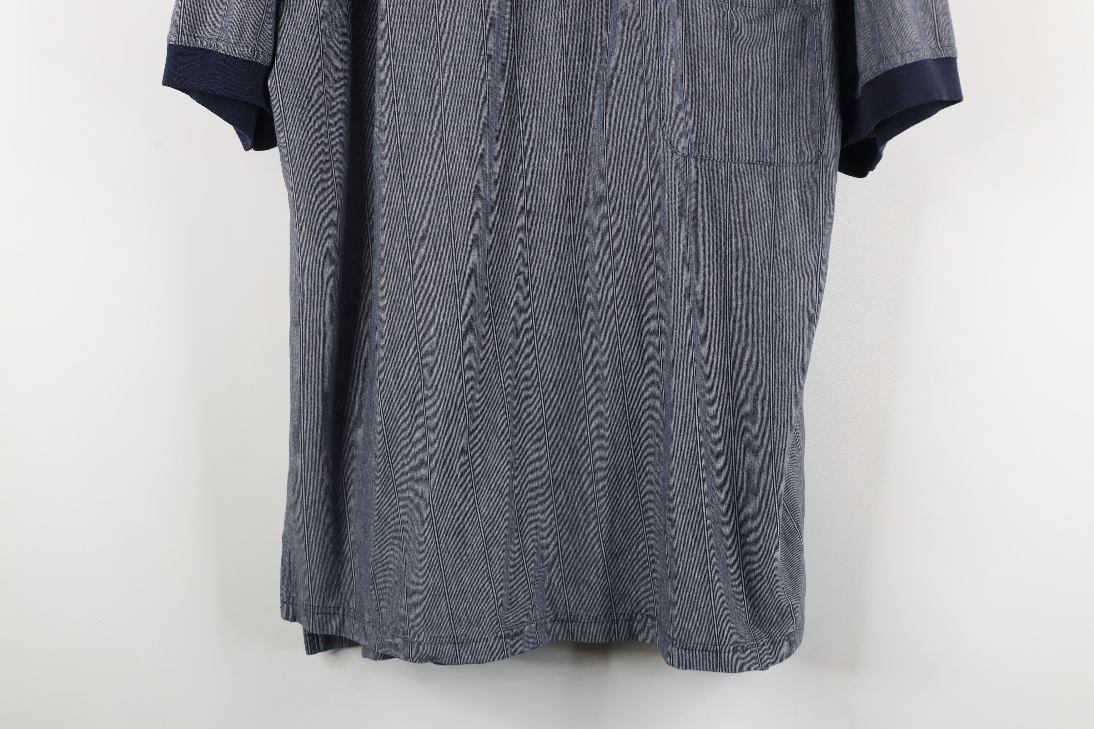 Vintage Vintage 90s Streetwear Striped Knit Collared Polo Shirt Blue Size US XXL / EU 58 / 5 - 3 Thumbnail