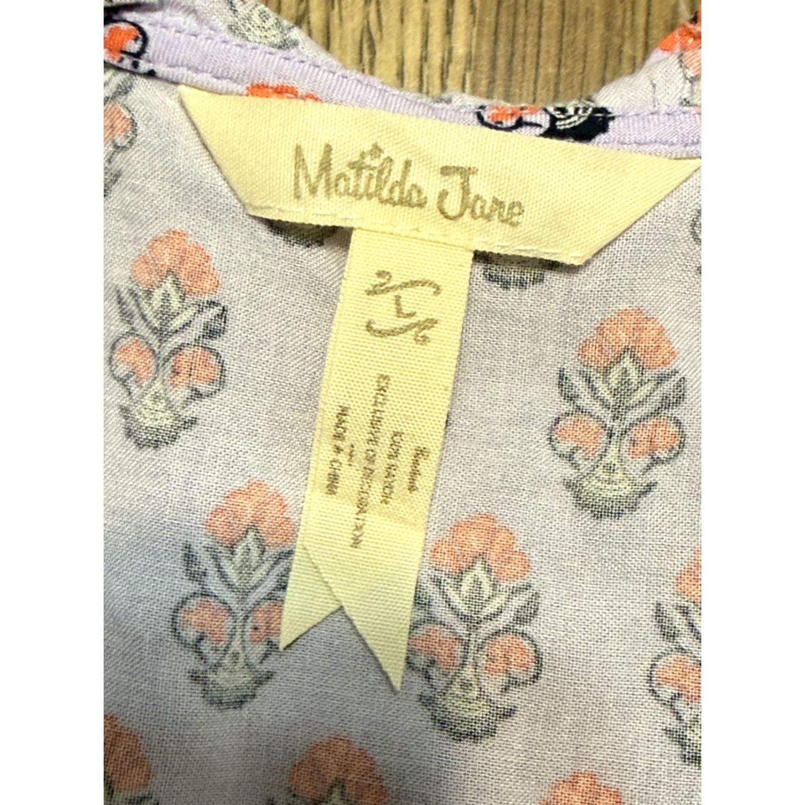 Vintage Matilda Jane Shirt Women's L Purple Orange Black Floral Long Sleeve V-neck T-Shirt Size L / US 10 / IT 46 - 4 Thumbnail