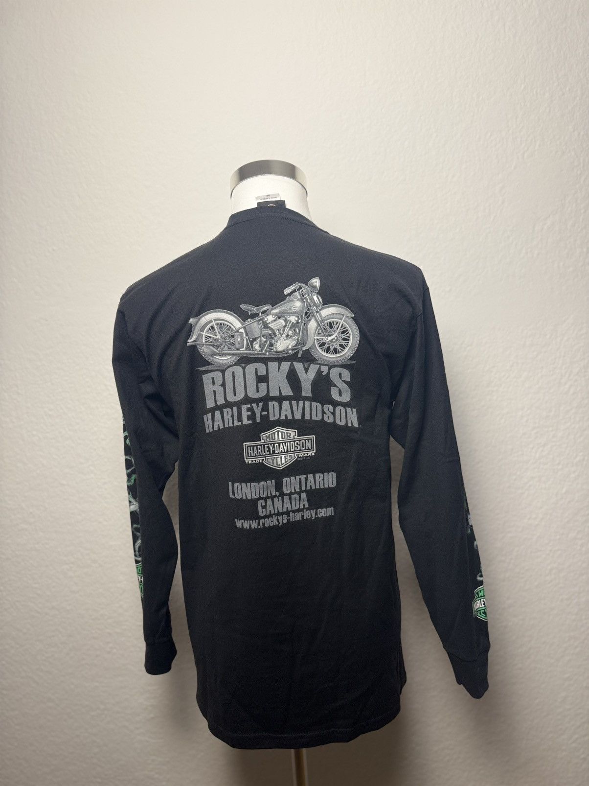 Harley Davidson Vintage Harley-Davidson Longsleeve 2015 Green Print Size US M / EU 48-50 / 2 - 7 Thumbnail