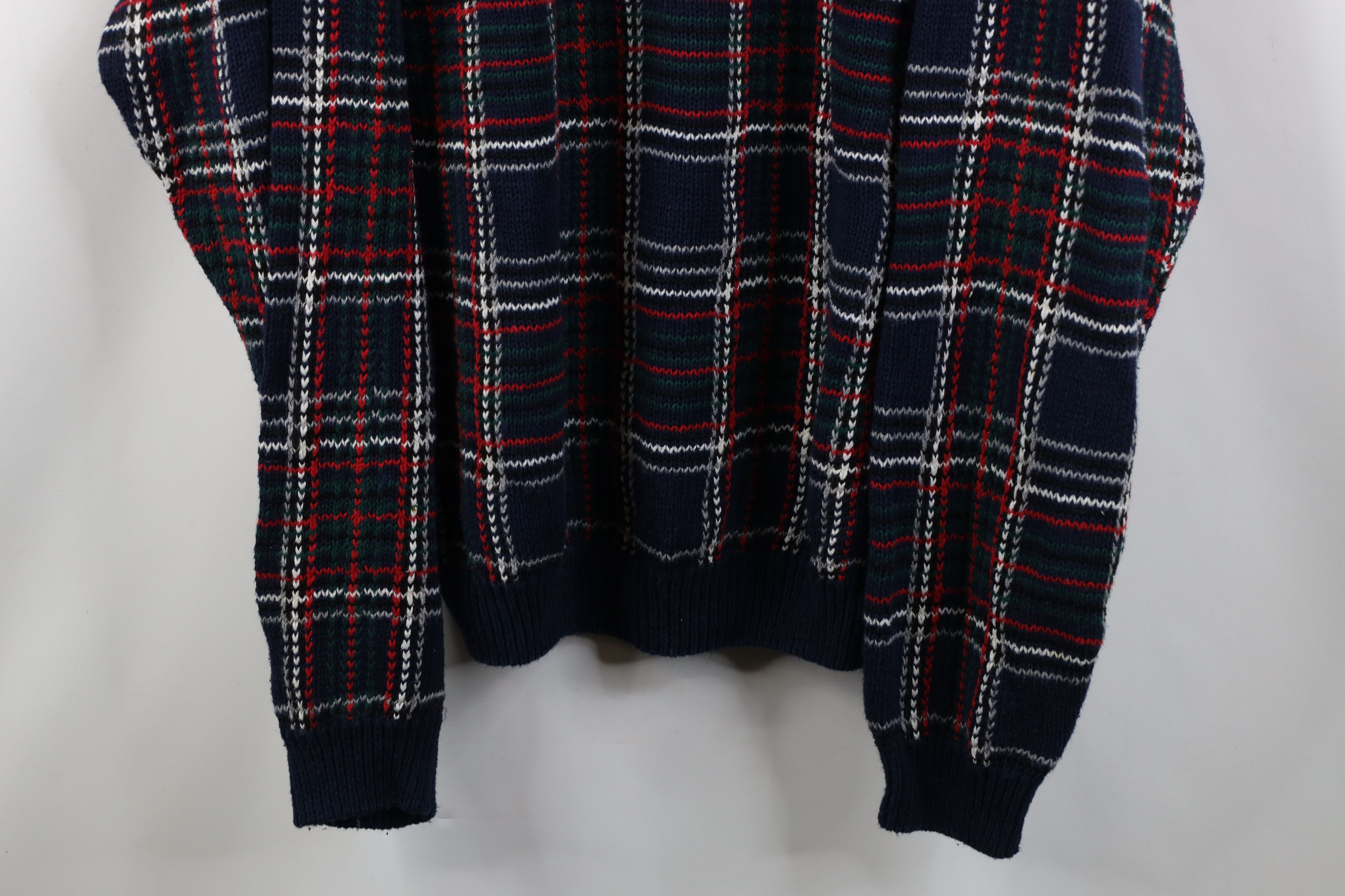 Vintage Vintage 90s Streetwear Baggy Fit Knit Crewneck Sweater Plaid Size US XL / EU 56 / 4 - 3 Thumbnail