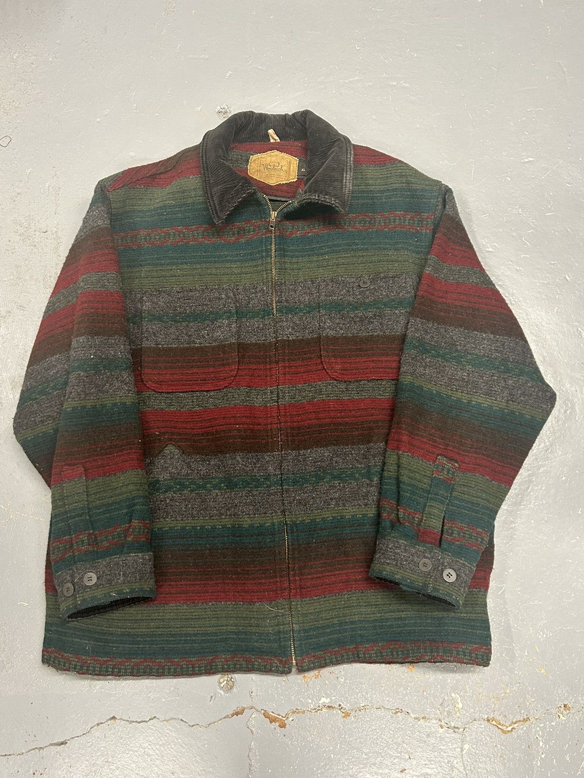 Vintage × Woolrich Woolen Mills Crazy Vintage 90s Woolrich Made in USA Zip Up Jacket Coat Size US XL / EU 56 / 4 - 1 Thumbnail