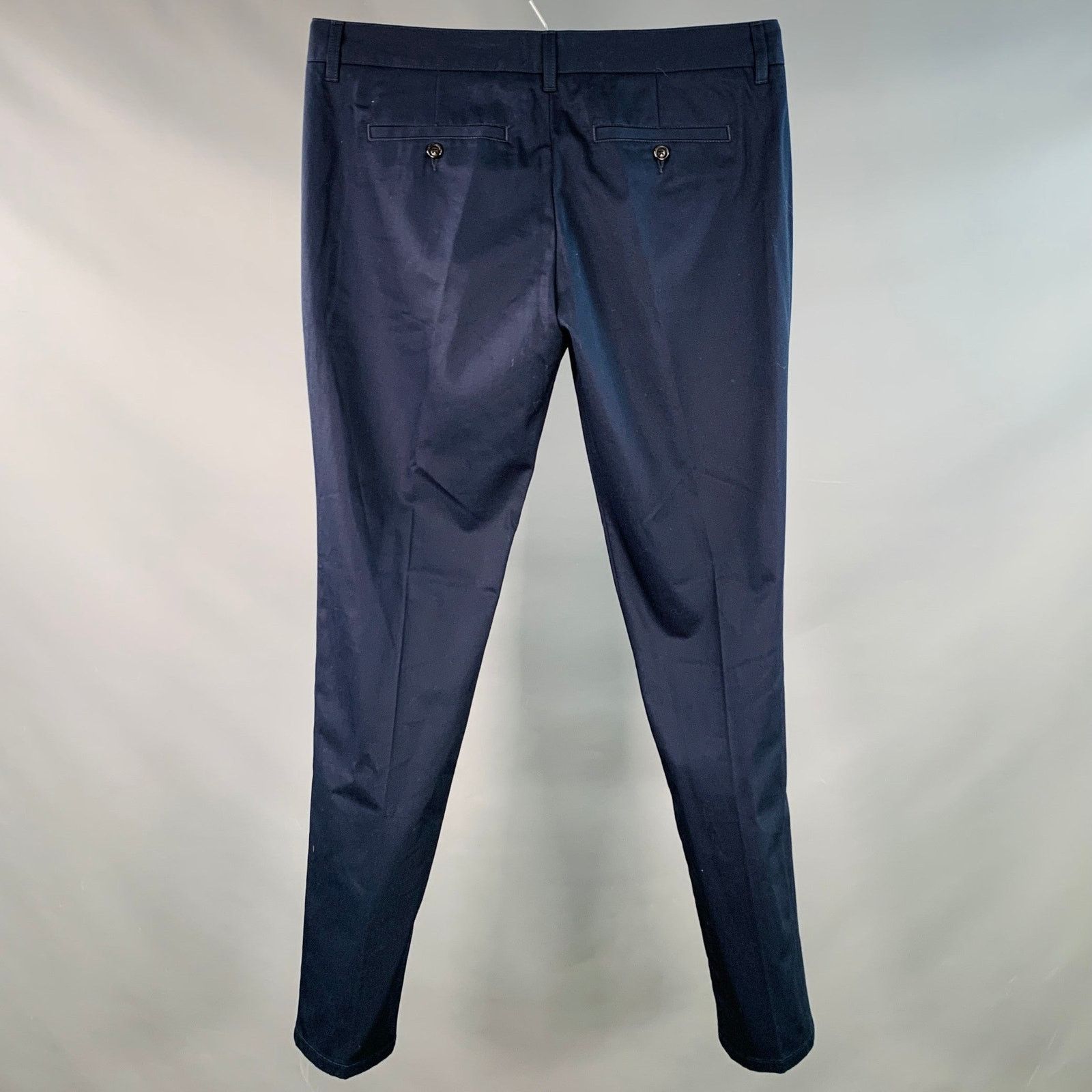 AMI Size XL Navy Twill Cotton Flat Front Casual Pants Size US 36 / EU 52 - 2 Thumbnail