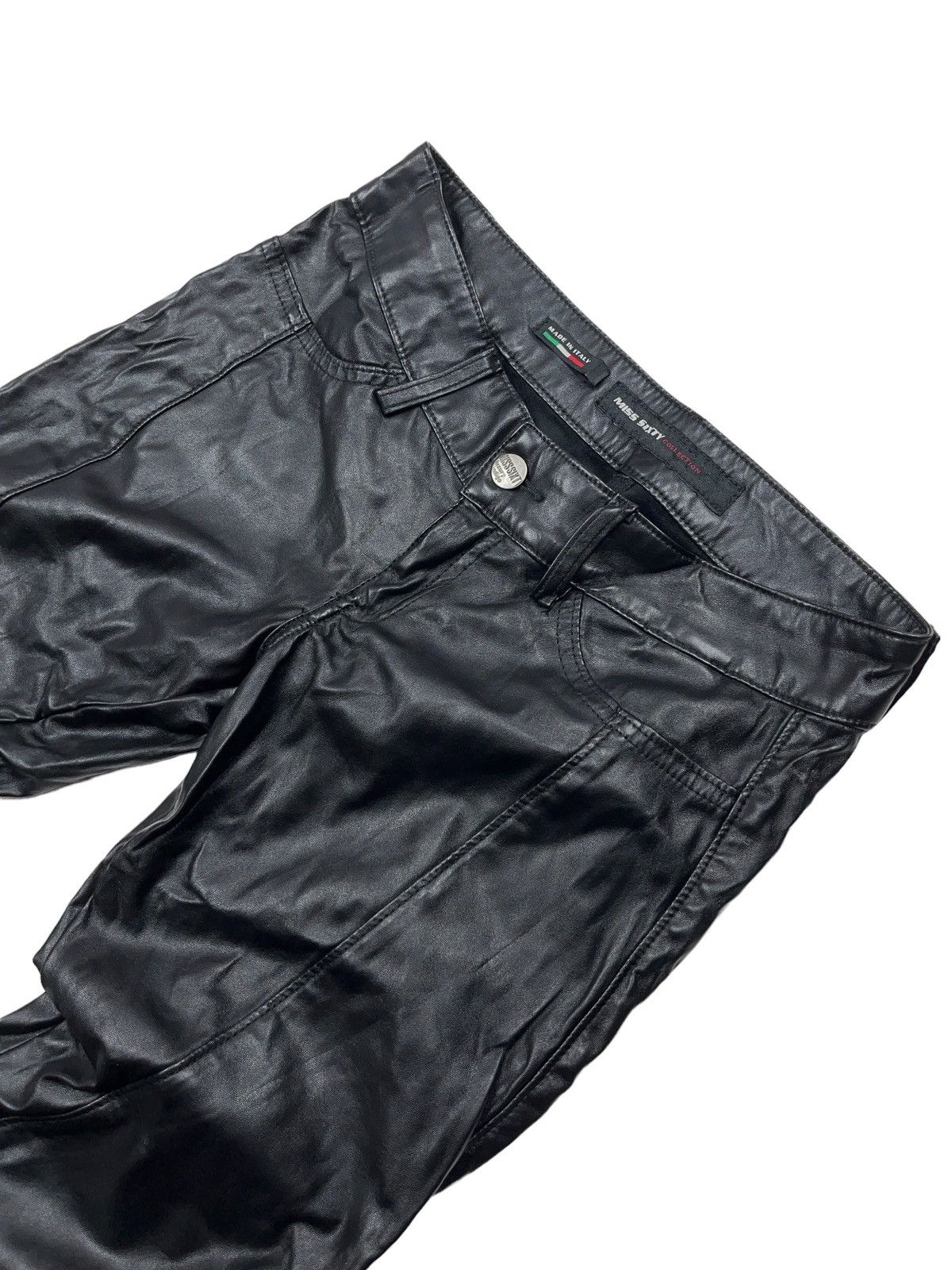 Japanese Brand Vintage Miss Sixty Faux Leather Pants Metal Logo y2k Size 25" / US 0 / IT 36 - 6 Thumbnail