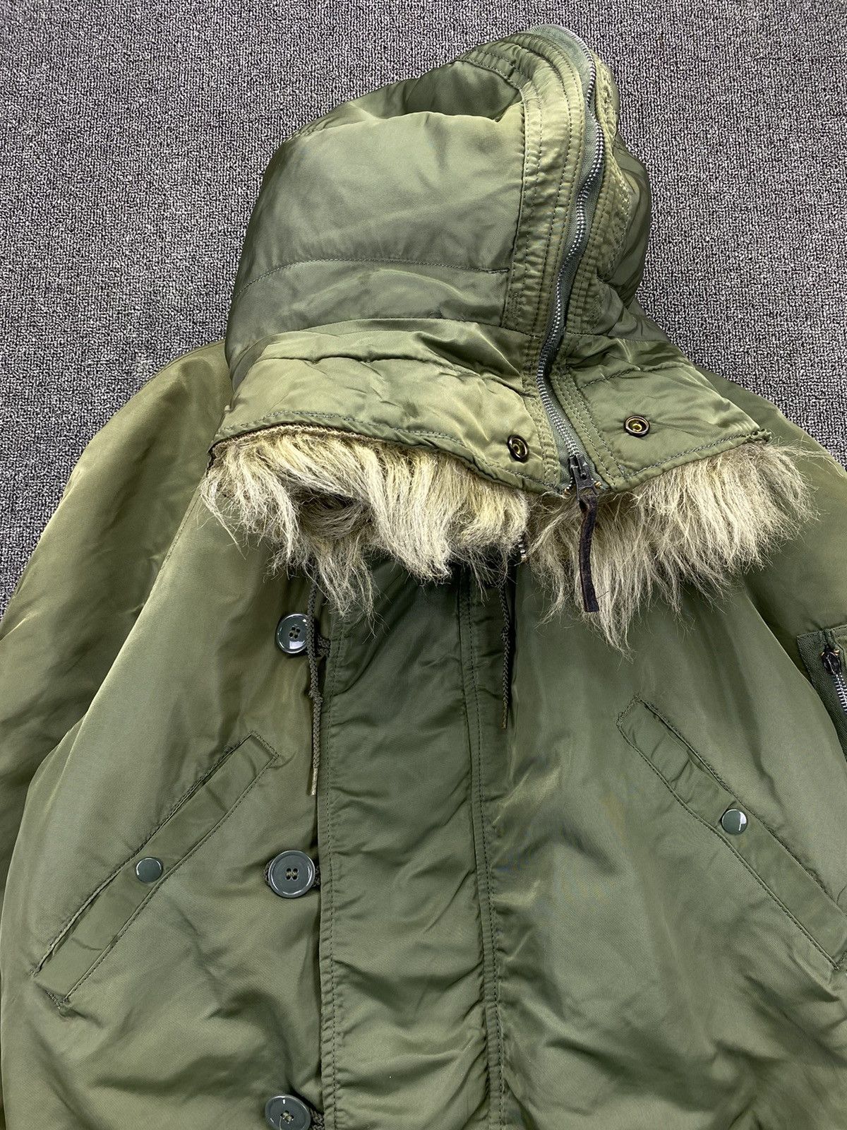 Alpha Industries Vintage Alpha Industries N-2B Attached Hood Flight Jacket Size US M / EU 48-50 / 2 - 7 Thumbnail