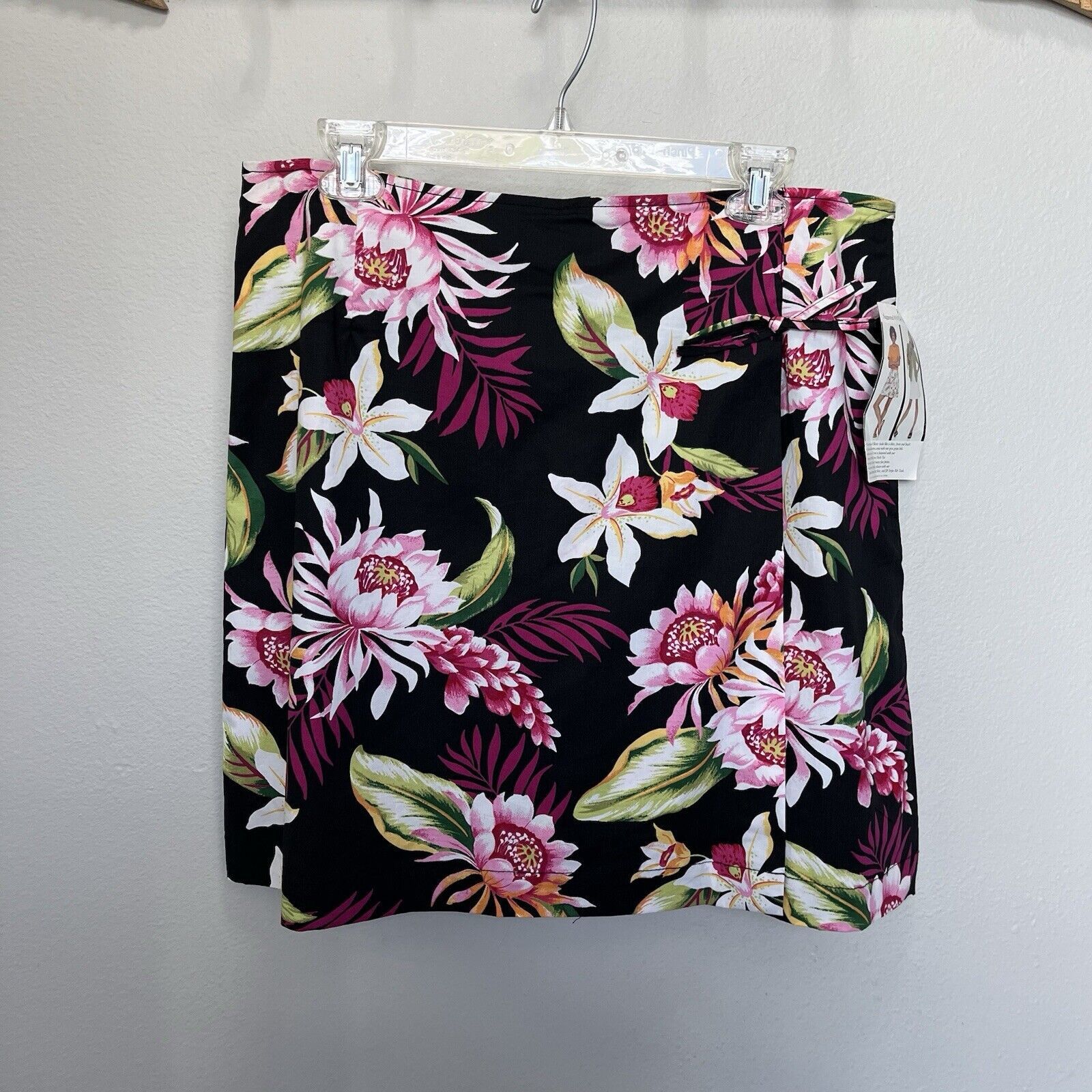 Vintage White Stag | Vintage Tie Skort Skirt Wrap Hawaiian Floral Size 36" / US 14 / IT 50 - 2 Thumbnail