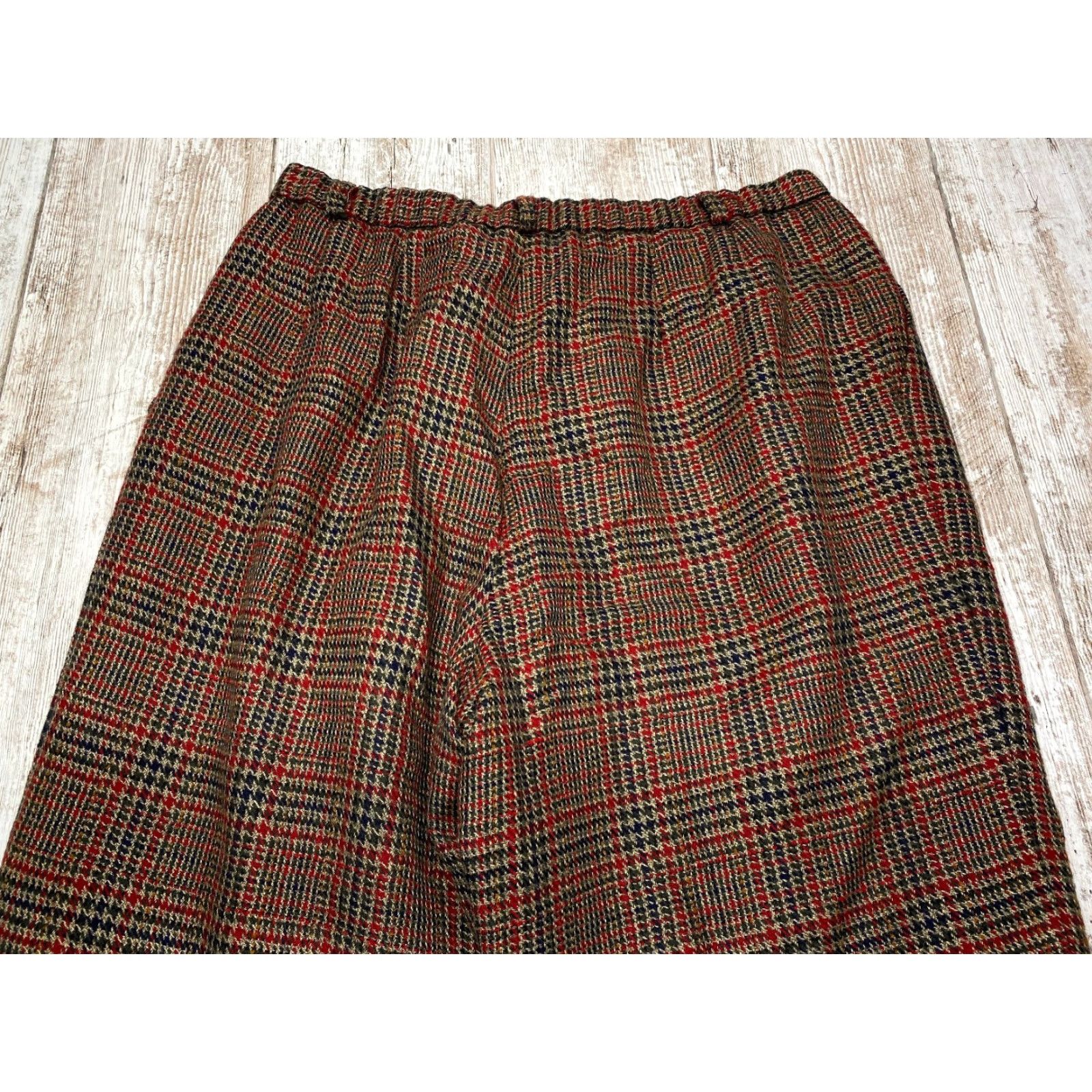 Pendleton VINTAGE Pendleton Wool Blend Pants Women's Size 16 Houndstooth Lined Button 7331 Size 38" / US 16 / IT 52 - 5 Thumbnail