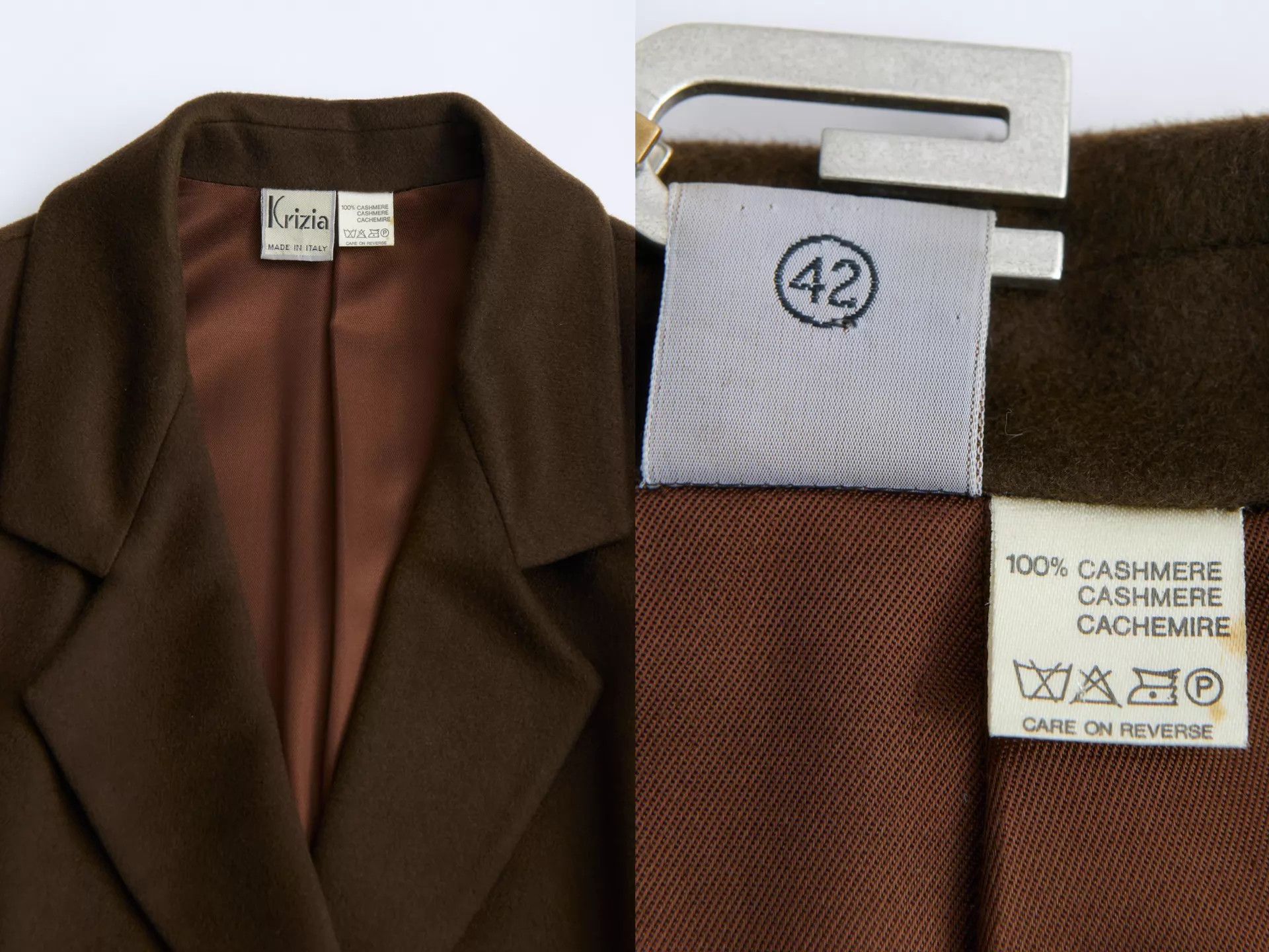 Krizia 90s Krizia Deep Chocolate Brown Cashmere Coat Size M / US 6-8 / IT 42-44 - 9 Thumbnail