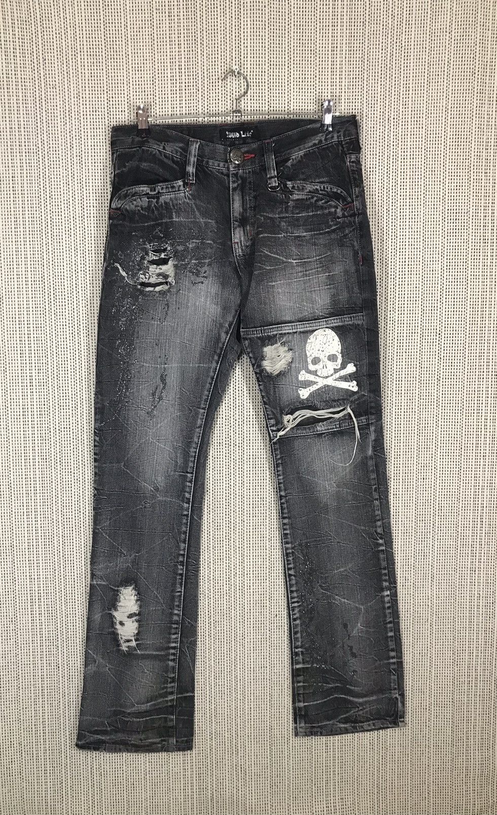 If Six Was Nine × Japanese Brand × Seditionaries ‼️FLARED WILD LIFE SKULL BONES DENIM BOOTCUT‼️ Size US 31 - 1 Thumbnail