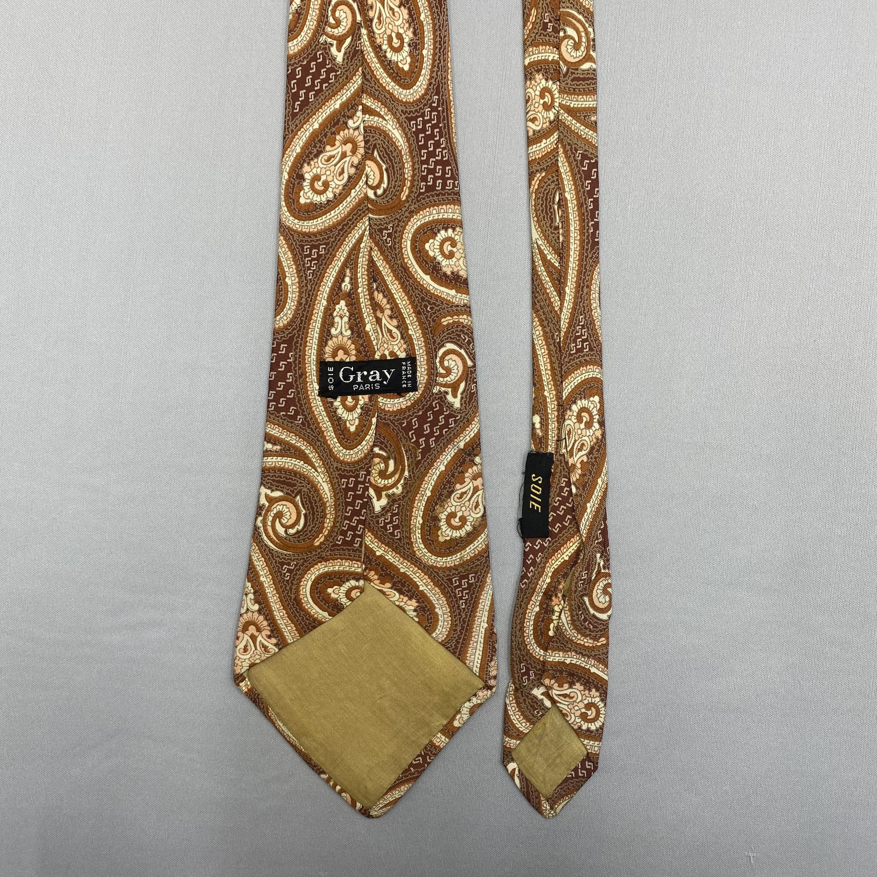 Japanese Brand Vintage Gray SILK Necktie Cravate Pure Silk Neck Tie Size ONE SIZE - 6 Thumbnail