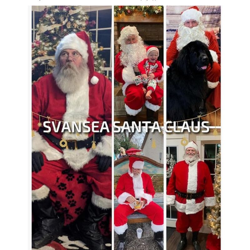 The Unbranded Brand Men's Deluxe Santa Suit 11pc. Velvet Adult LARGE Size ONE SIZE - 5 Thumbnail