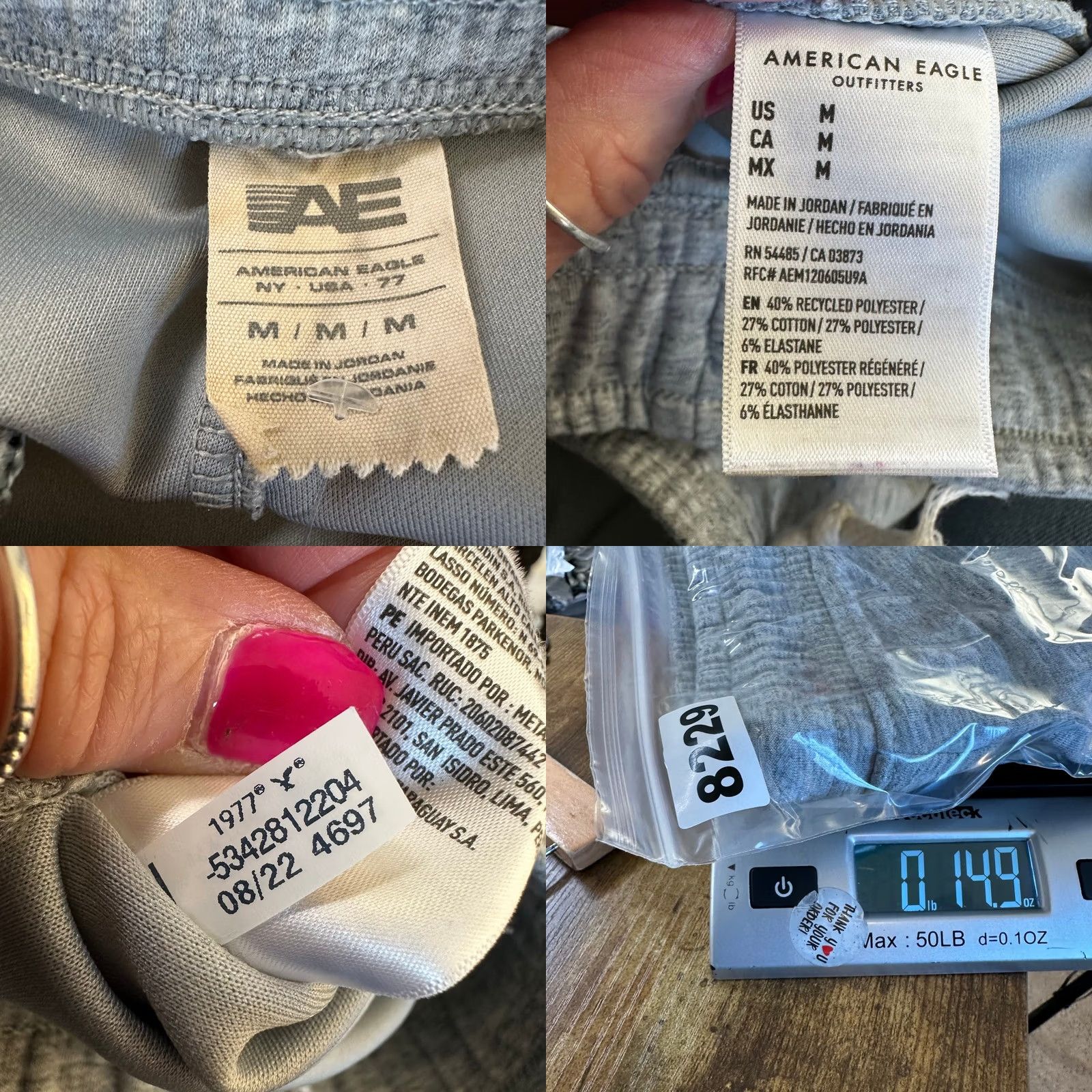 American Eagle Outfitters American Eagle Mens Heather Gray Fleece Jogger Pants Size Medium Drawstring AE Size US 31 - 8 Thumbnail