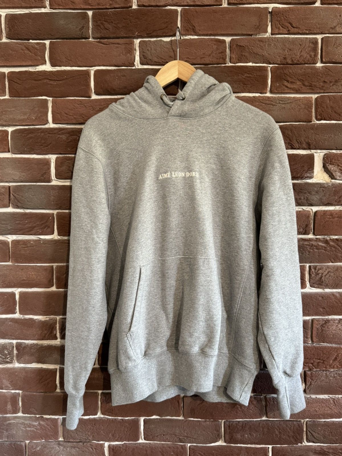 Aime Leon Dore Aime Leon Dore Gray Embroidered Logo Hoodie Medium Hype Size US M / EU 48-50 / 2 - 1 Thumbnail