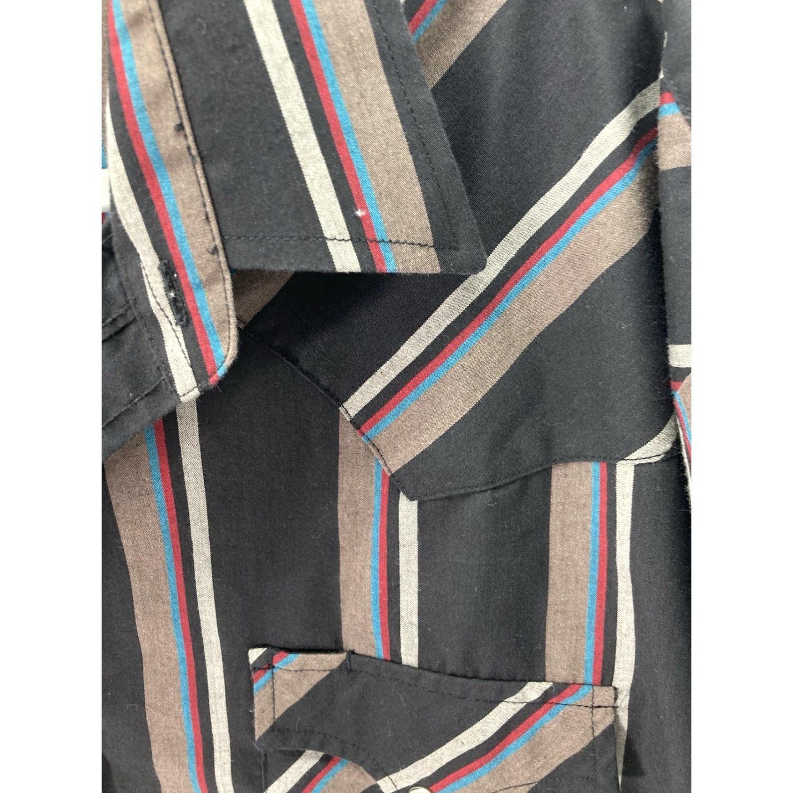 Vintage VINTAGE Plains Big Man Pearl Snap Western Shirt Men Big 2X Black Stripe Short Sleeve VTG NWOT Size US XXL / EU 58 / 5 - 4 Thumbnail
