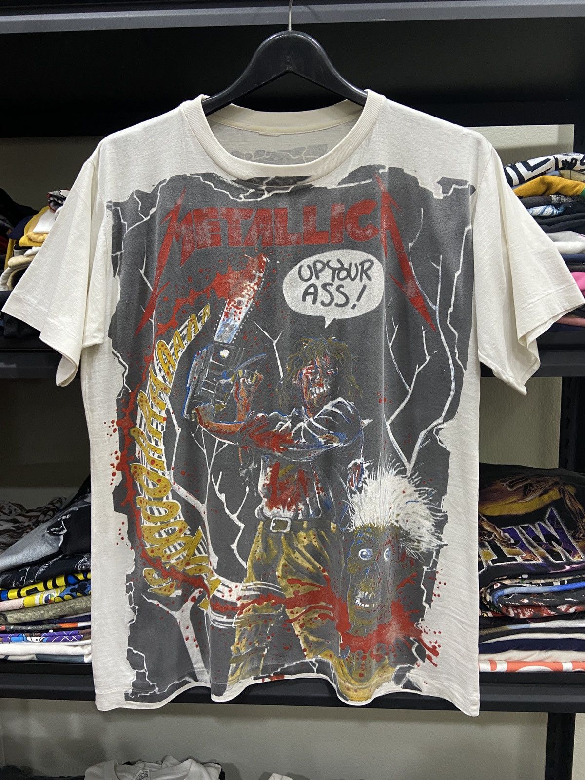 Band Tees × Vintage 🔥RARE Vintage 90s METALLICA Bootleg Thrash Metal Tour TShirt Size US M / EU 48-50 / 2 - 1 Thumbnail