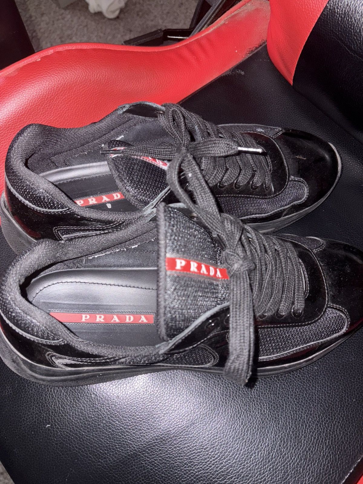 Prada Prada America's Cup Black Patent Leather 9.5 Low Tops Size US 9.5 / EU 42-43 - 1 Thumbnail