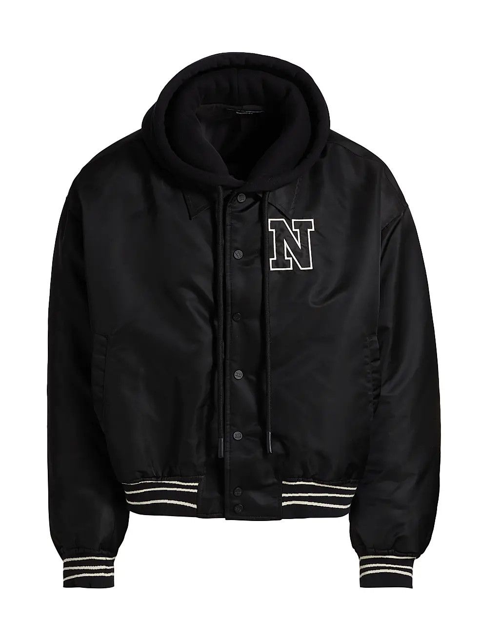 Nahmias os11x0326 Hooded Logo Bomber Jacket in Black Size US L / EU 52-54 / 3 - 1 Thumbnail