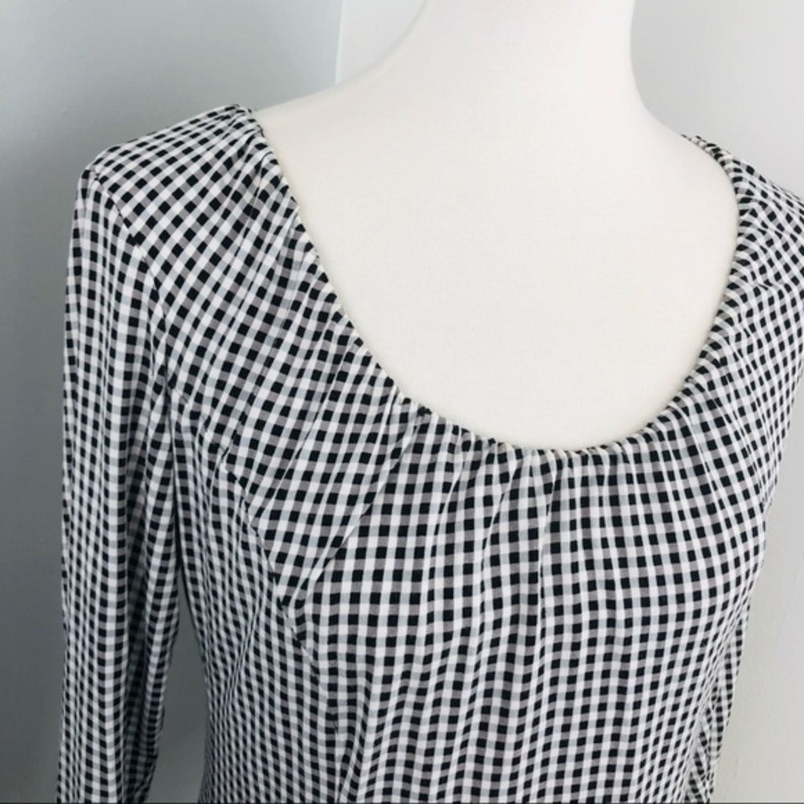 Max Mara MaxMara Weekend Gingham Jersey Stretch Top Blouse Size L / US 10 / IT 46 - 2 Thumbnail