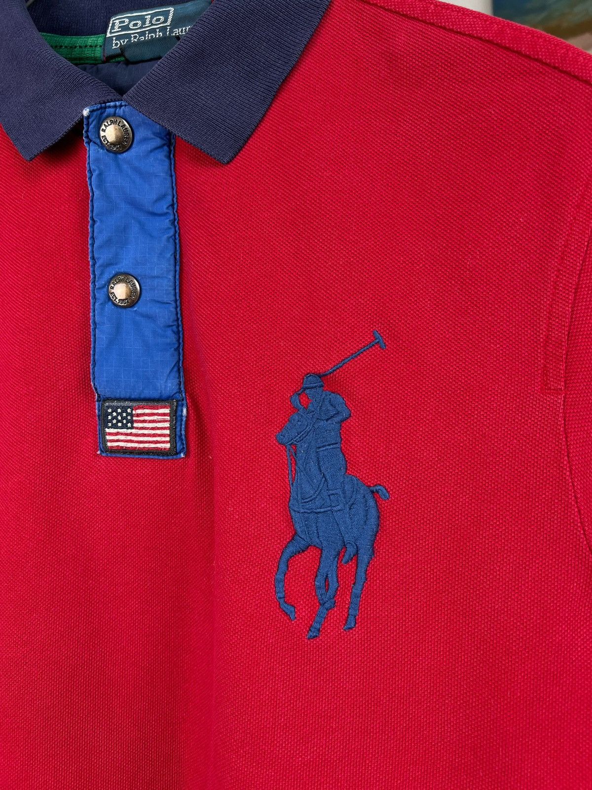 Polo Ralph Lauren × Vintage Polo Ralph Lauren USA flag big pony chief keef y2k swag Size US S / EU 44-46 / 1 - 5 Thumbnail