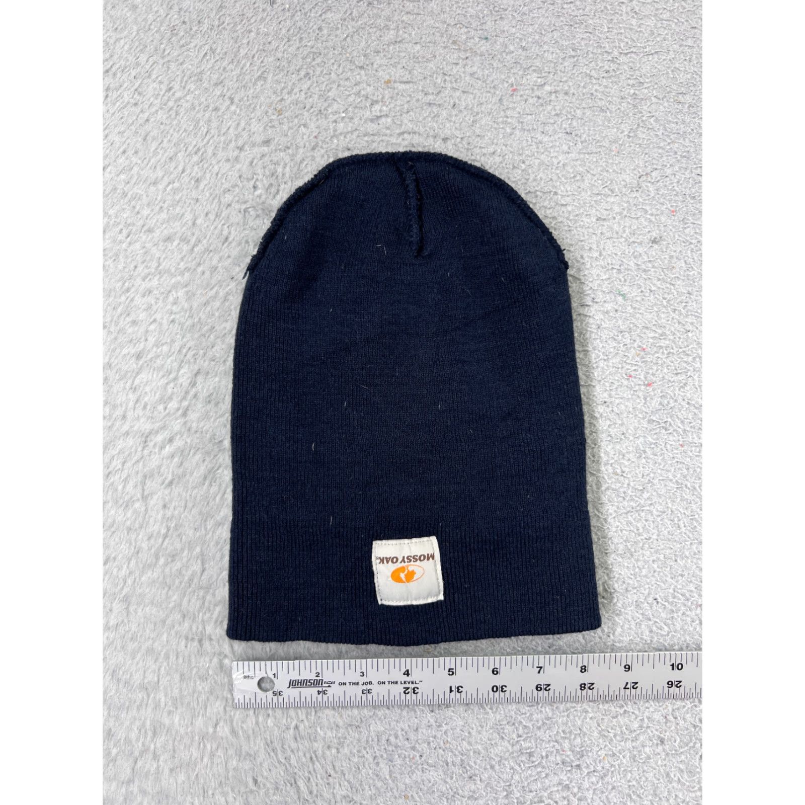 Vintage Mossy Oak Beanie Toque Mens One Size Navy Blue Knit 100% Acrylic Hunt Fish Camp Beanie Cap Mens Winter Hat Size ONE SIZE - 4 Thumbnail