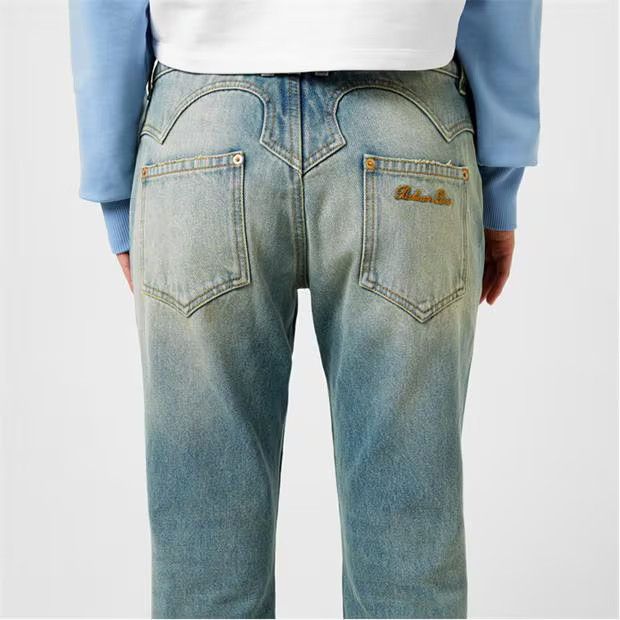Balmain o1g2r1mq1024 Crop Bootcut Jeans in Denim Blue Size 25" / US 0 / IT 36 - 8 Thumbnail