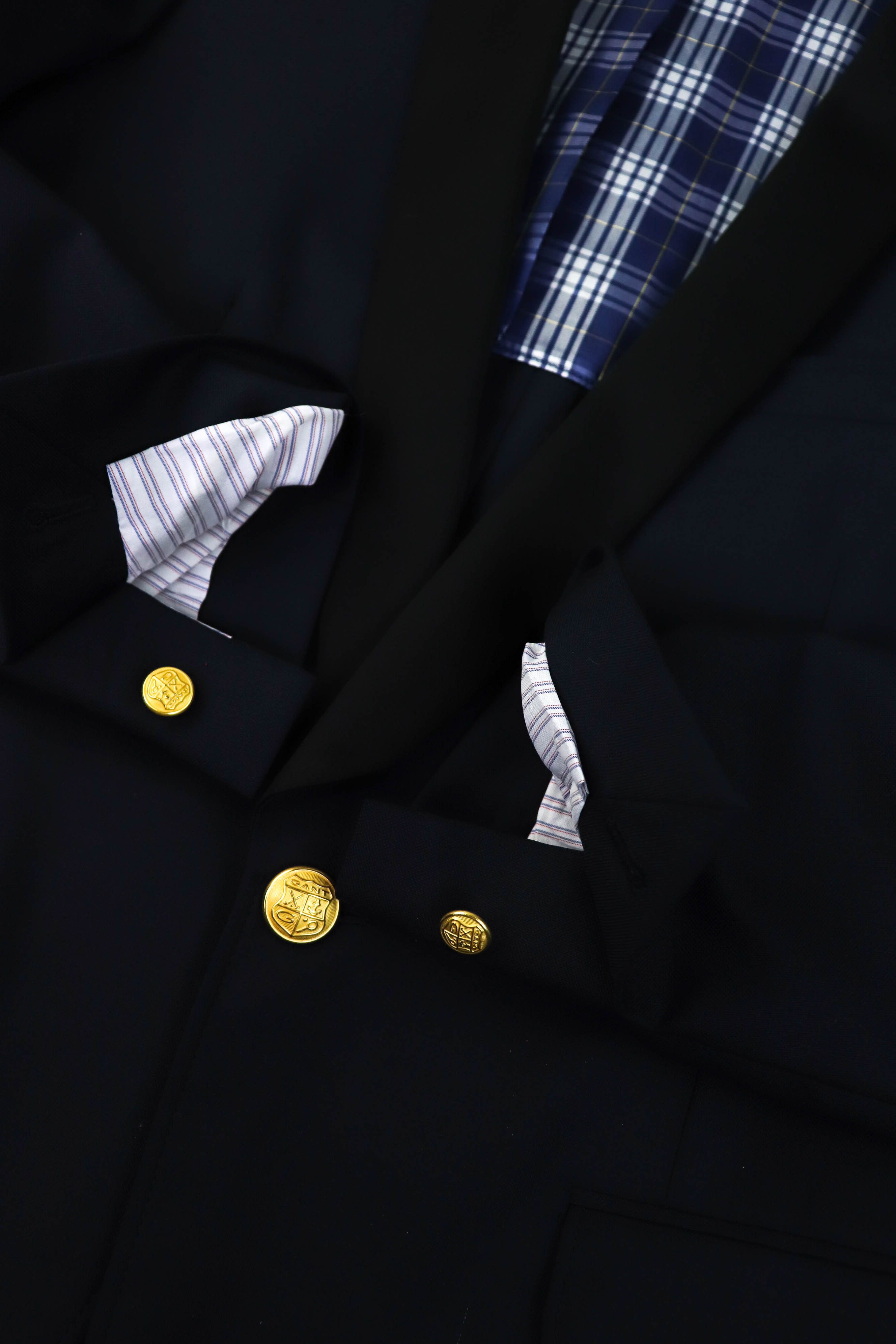 Gant GANT New Haven Navy Wool Gold Buttons Tuxedo Blazer Jacket Size 40R - 12 Thumbnail