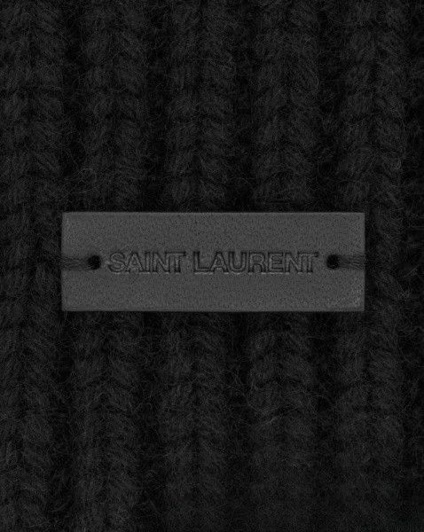 Saint Laurent Paris o1b1hav110125 719465 Size: OS / Knit Folded Scarve in Black Size ONE SIZE - 3 Thumbnail